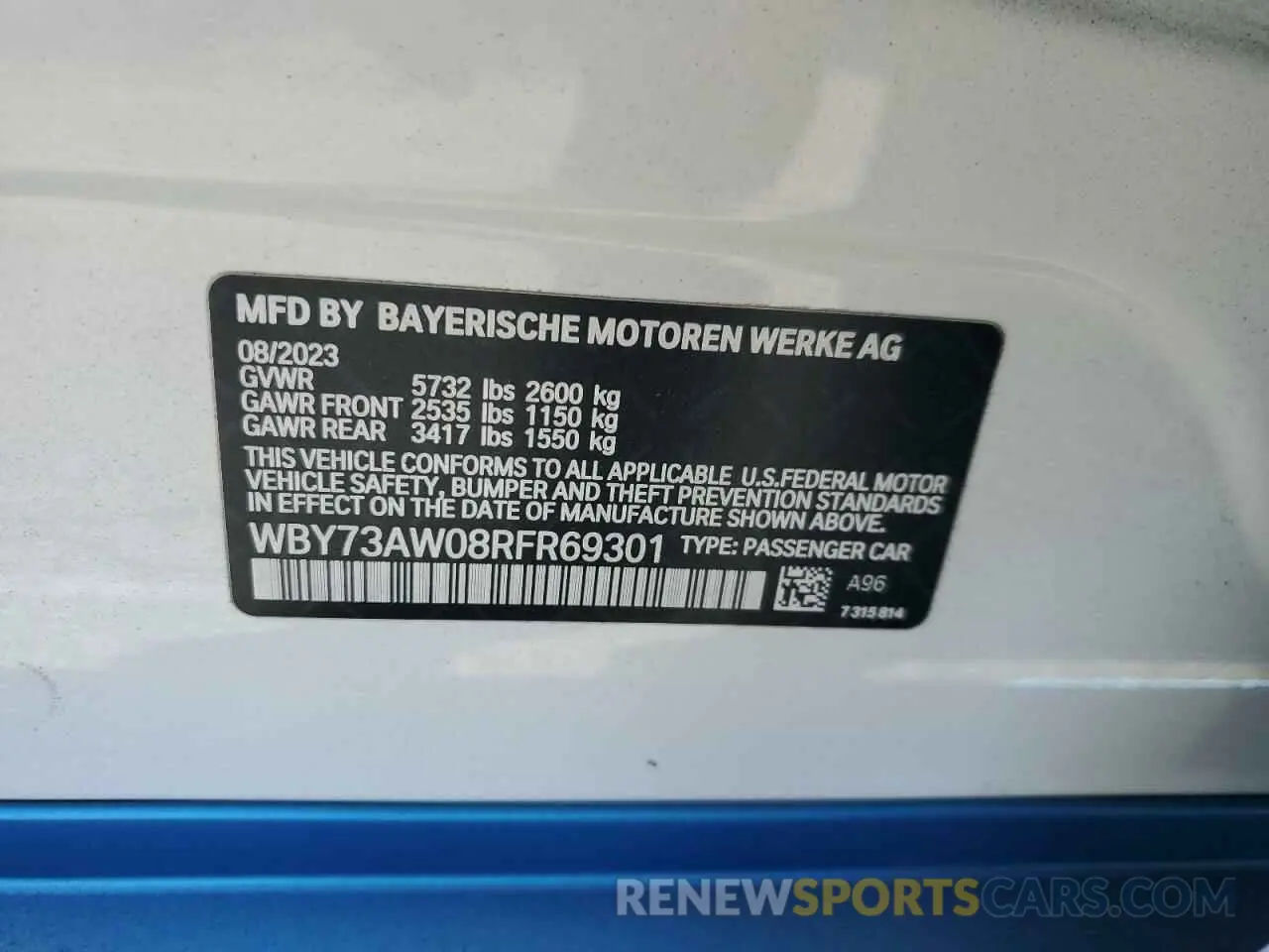 12 fotografías del automóvil dañado WBY73AW08RFR69301 BMW I4 EDRIVE 2024