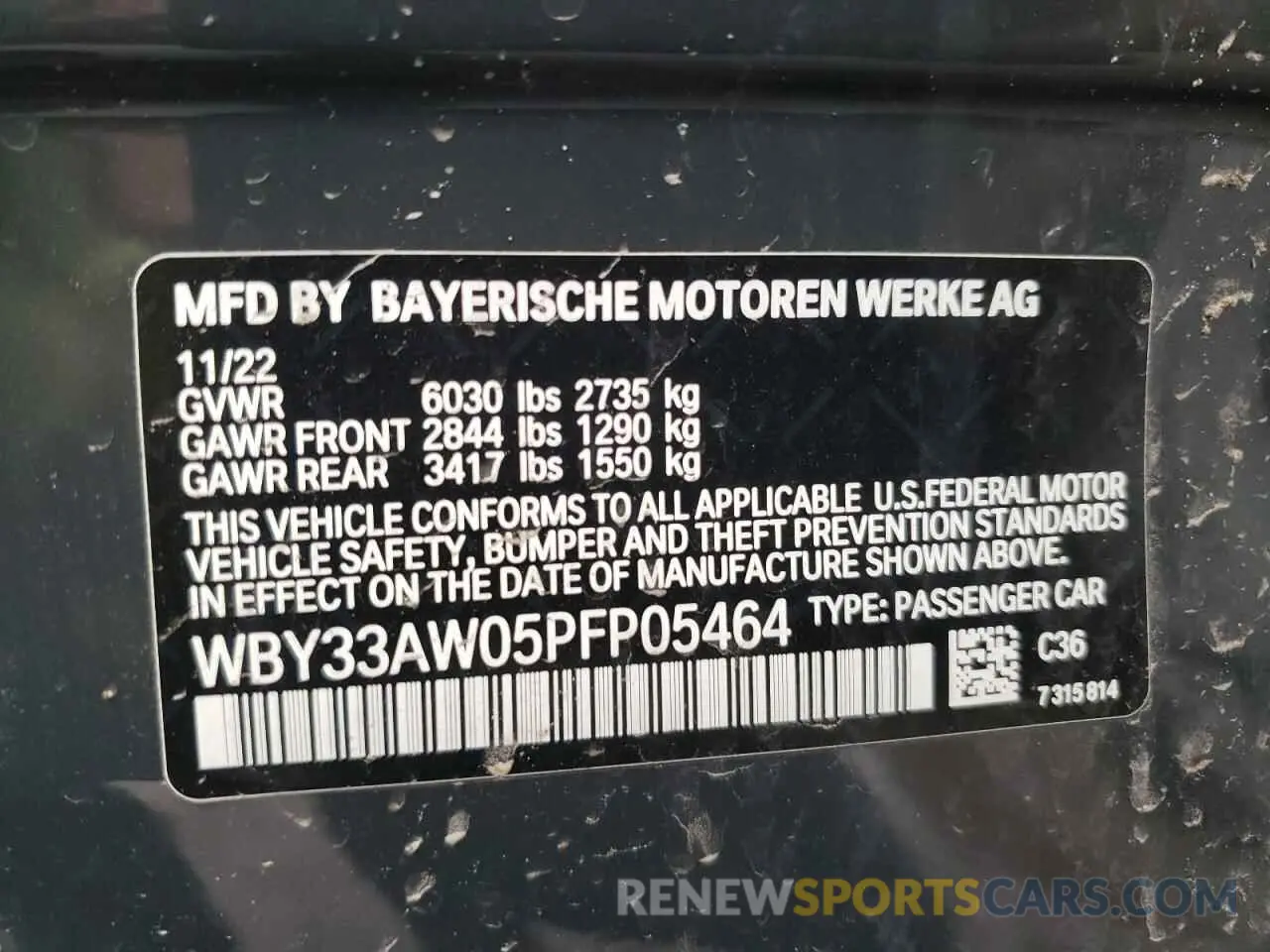 12 fotografías del automóvil dañado WBY33AW05PFP05464 BMW I4 M50 2023