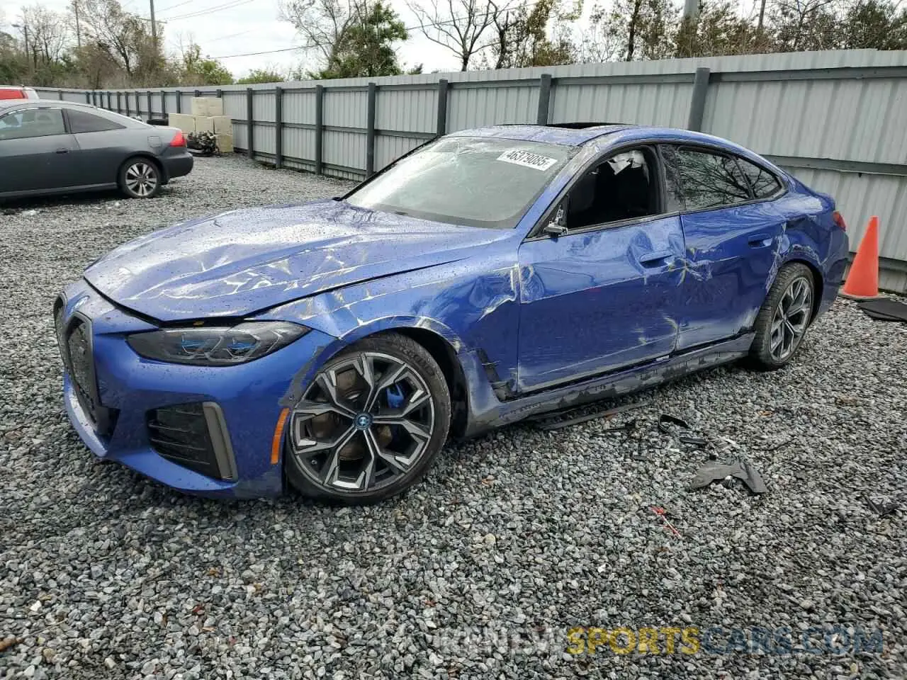 1 fotografías del automóvil dañado WBY33AW00RFS45178 BMW I4 M50 2024