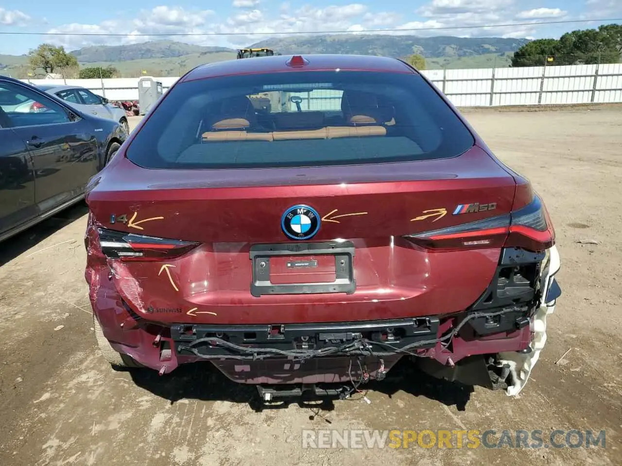 6 fotografías del automóvil dañado WBY33AW02RFT05297 BMW I4 M50 2024