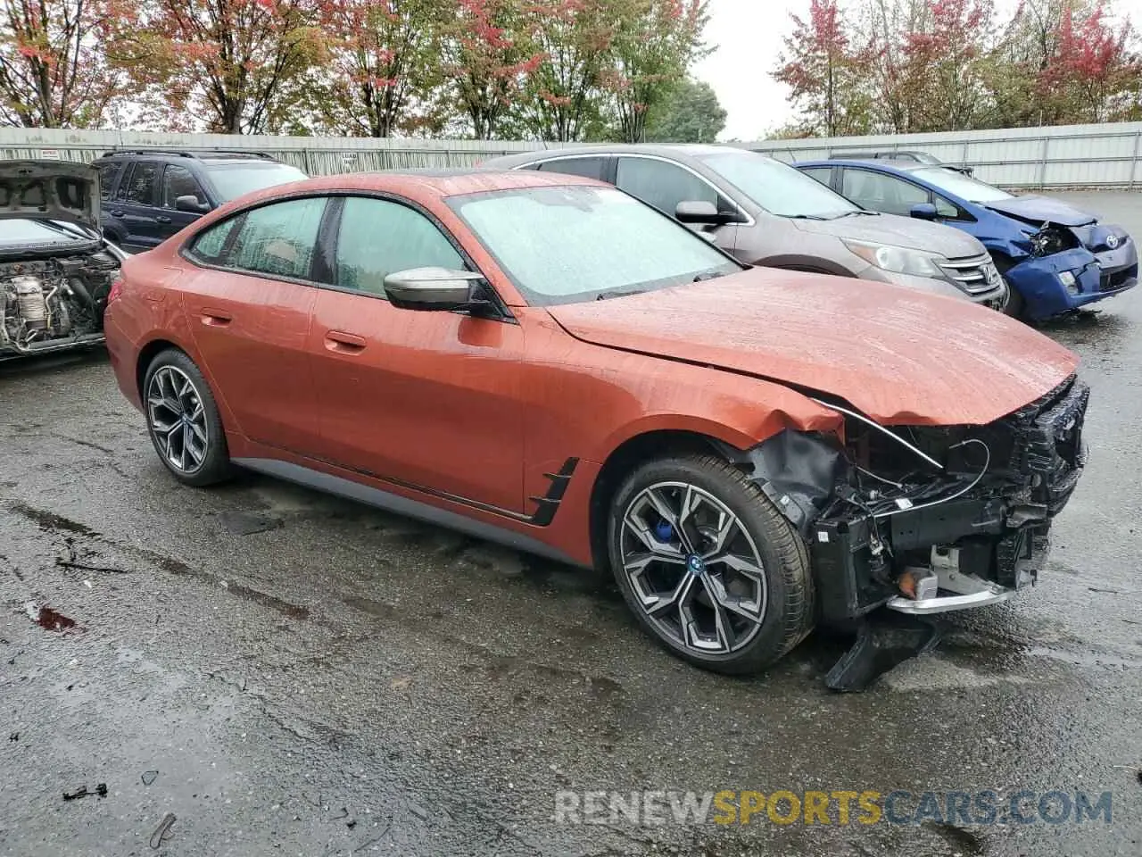 4 fotografías del automóvil dañado WBY33AW0XRFS82965 BMW I4 M50 2024