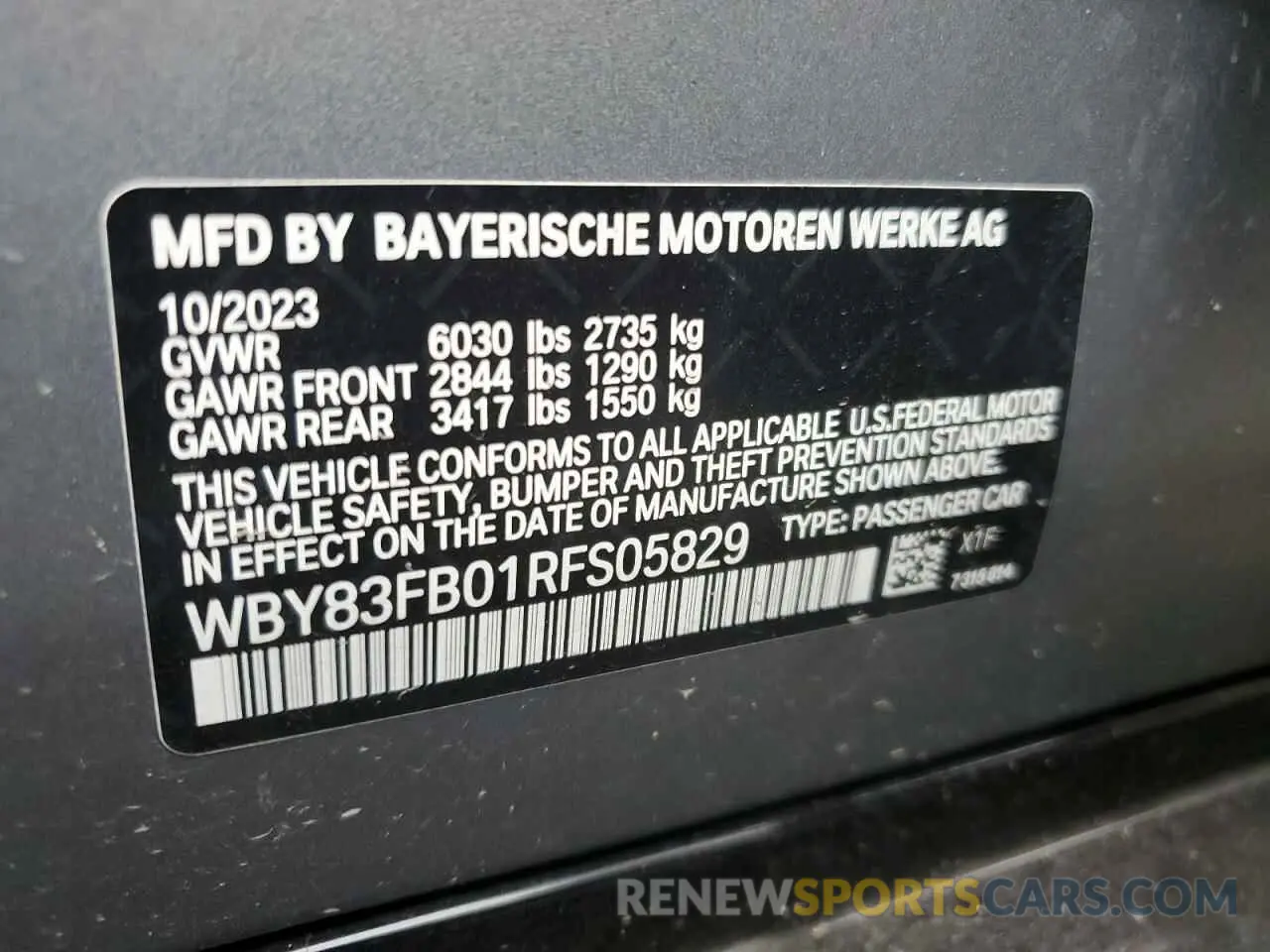 12 fotografías del automóvil dañado WBY83FB01RFS05829 BMW I4 XDRIVE 2024