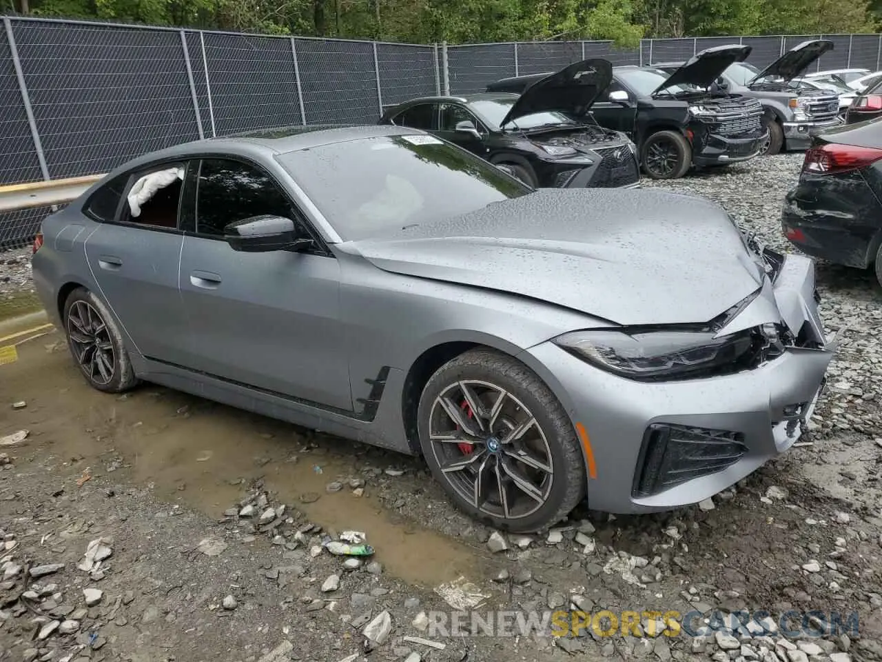 4 fotografías del automóvil dañado WBY83FB01RFS05829 BMW I4 XDRIVE 2024