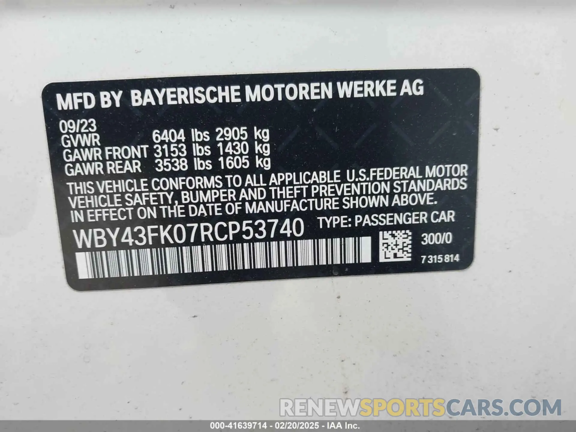 9 fotografías del automóvil dañado WBY43FK07RCP53740 BMW I5 2024