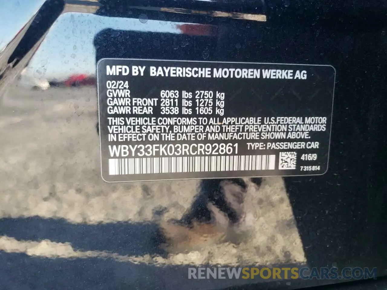 14 fotografías del automóvil dañado WBY33FK03RCR92861 BMW I5 EDRIVE 2024