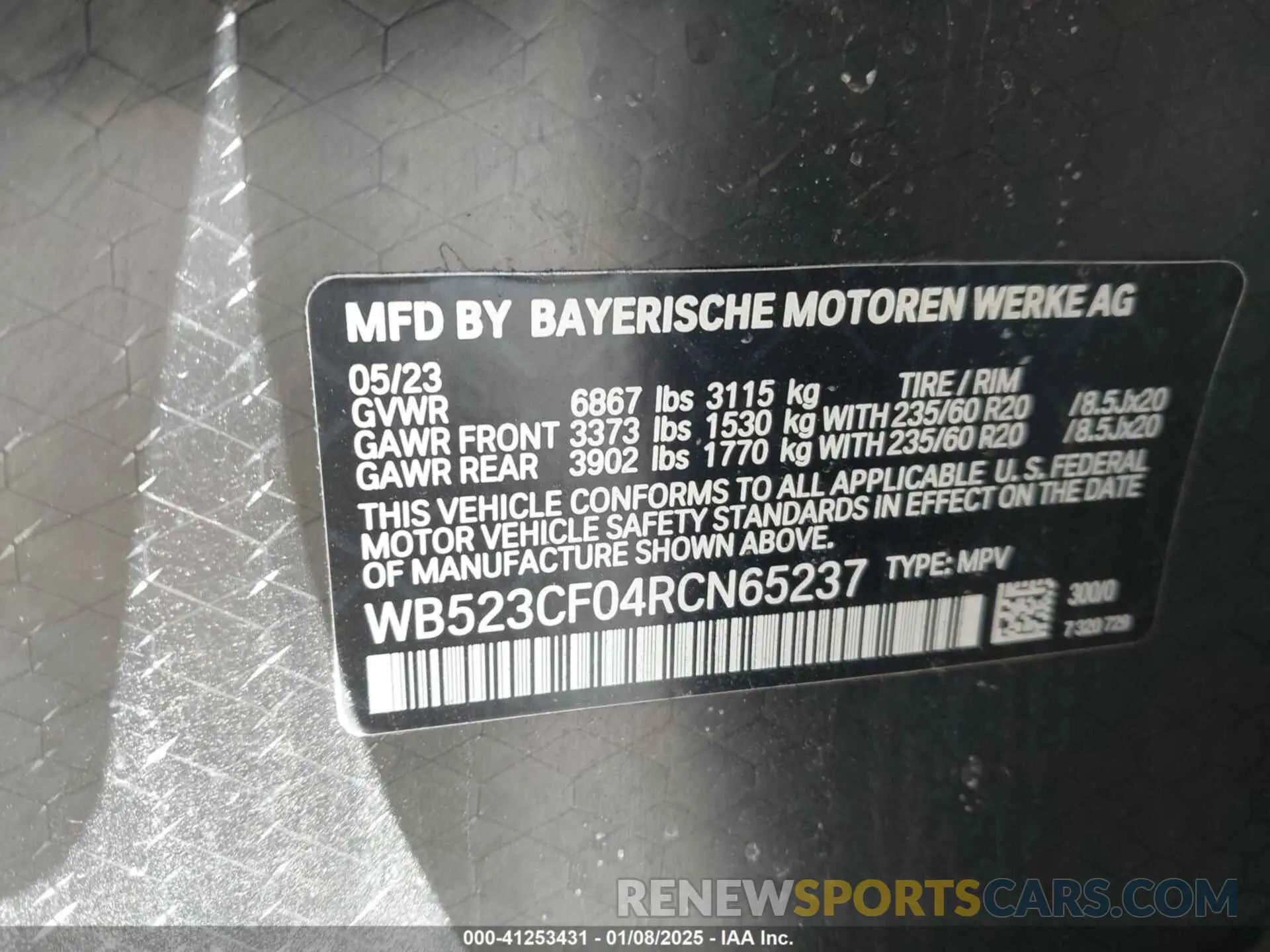 9 fotografías del automóvil dañado WB523CF04RCN65237 BMW IX 2024