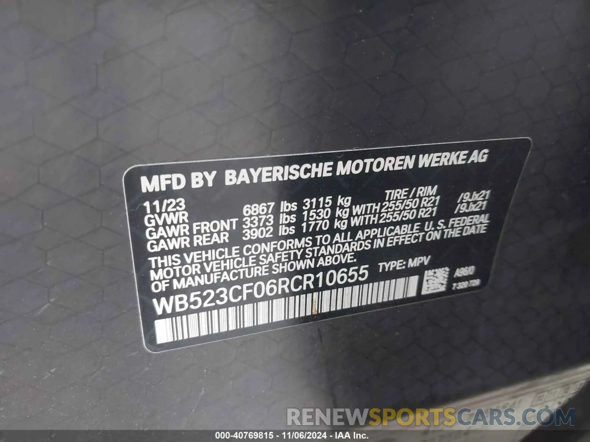 9 fotografías del automóvil dañado WB523CF06RCR10655 BMW IX 2024