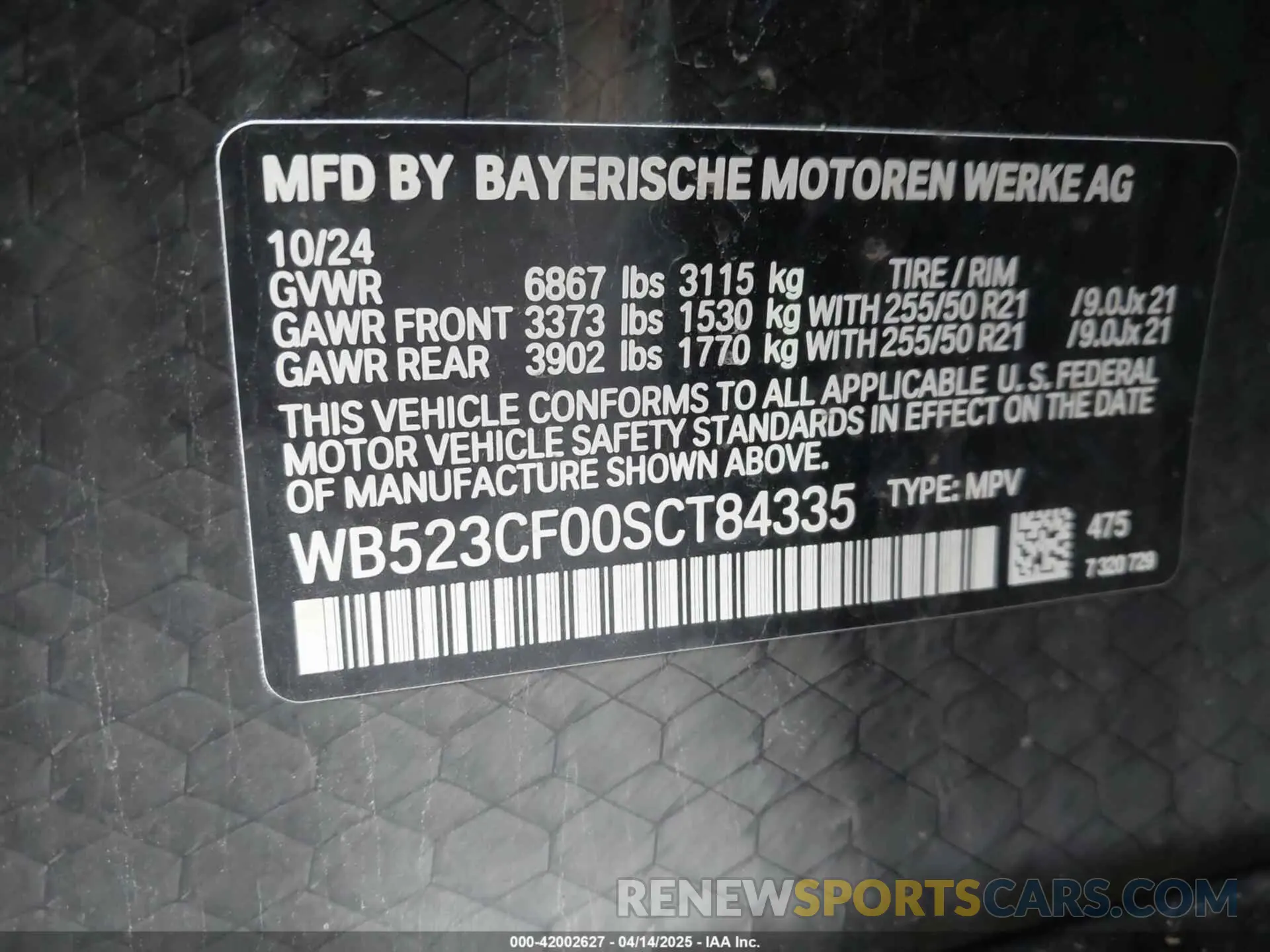 9 fotografías del automóvil dañado WB523CF00SCT84335 BMW IX 2025