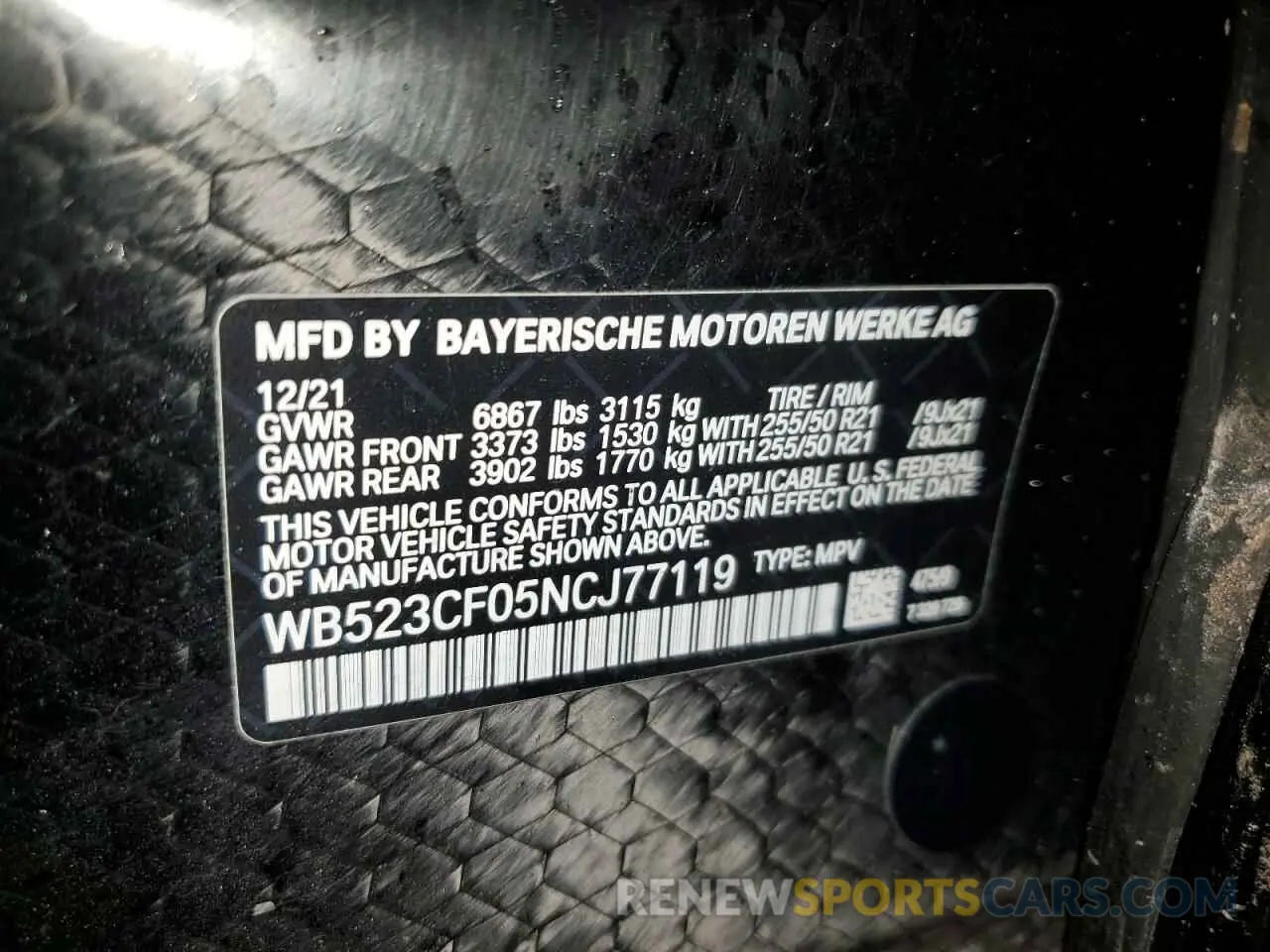 14 fotografías del automóvil dañado WB523CF05NCJ77119 BMW IX XDRIVE5 2022
