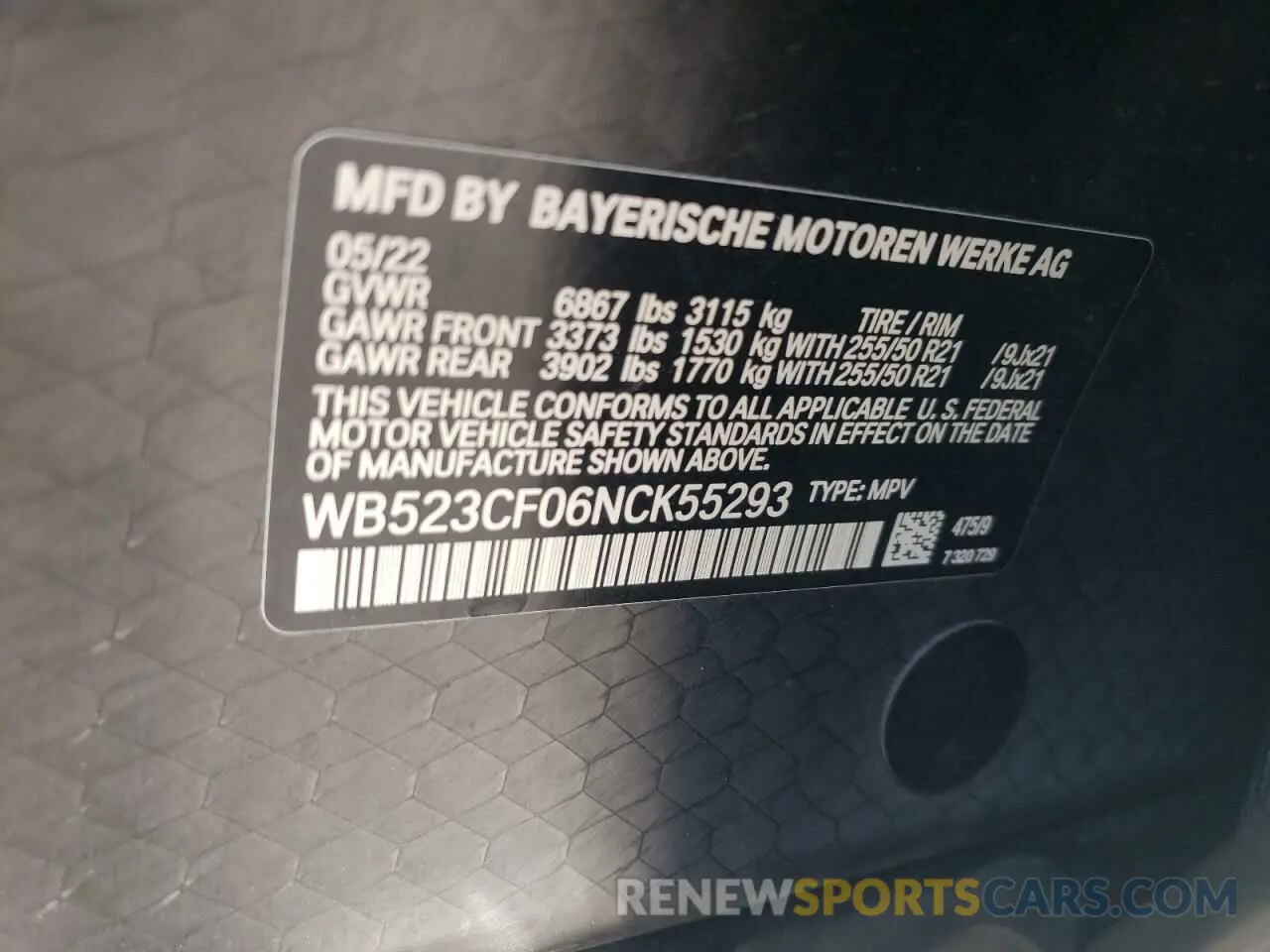 13 fotografías del automóvil dañado WB523CF06NCK55293 BMW IX XDRIVE5 2022