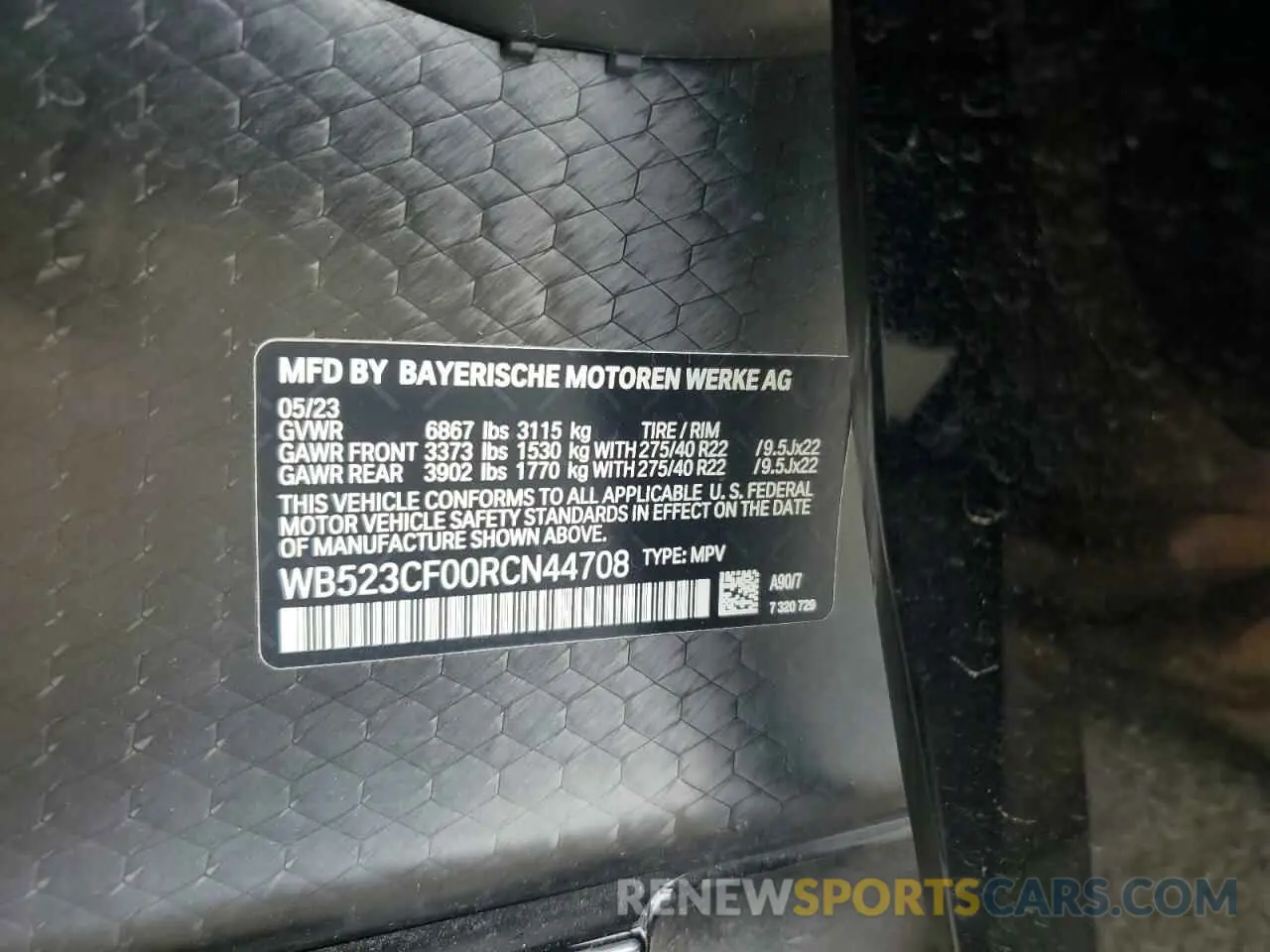 14 fotografías del automóvil dañado WB523CF00RCN44708 BMW IX XDRIVE5 2024