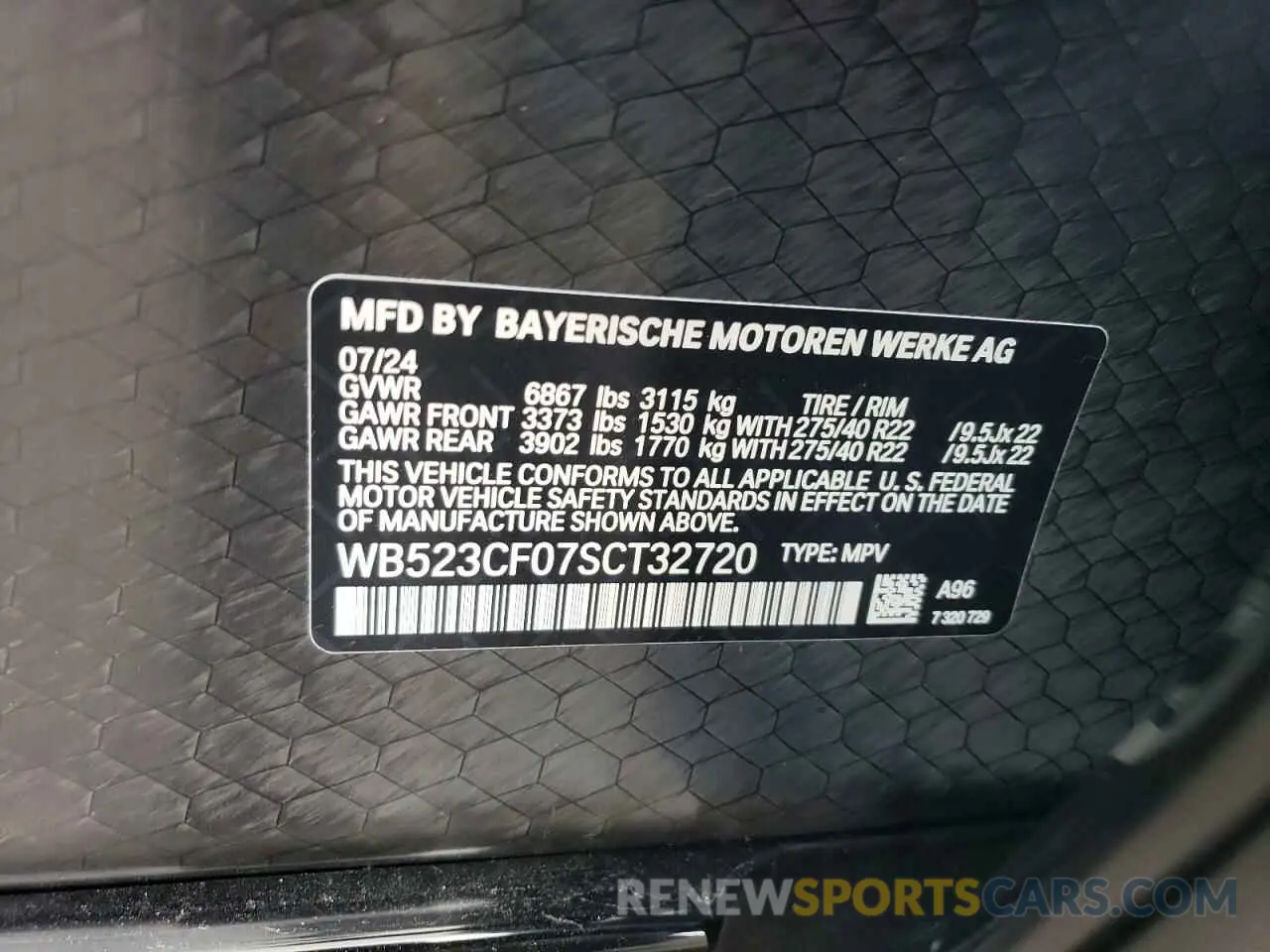 14 fotografías del automóvil dañado WB523CF07SCT32720 BMW IX XDRIVE5 2025