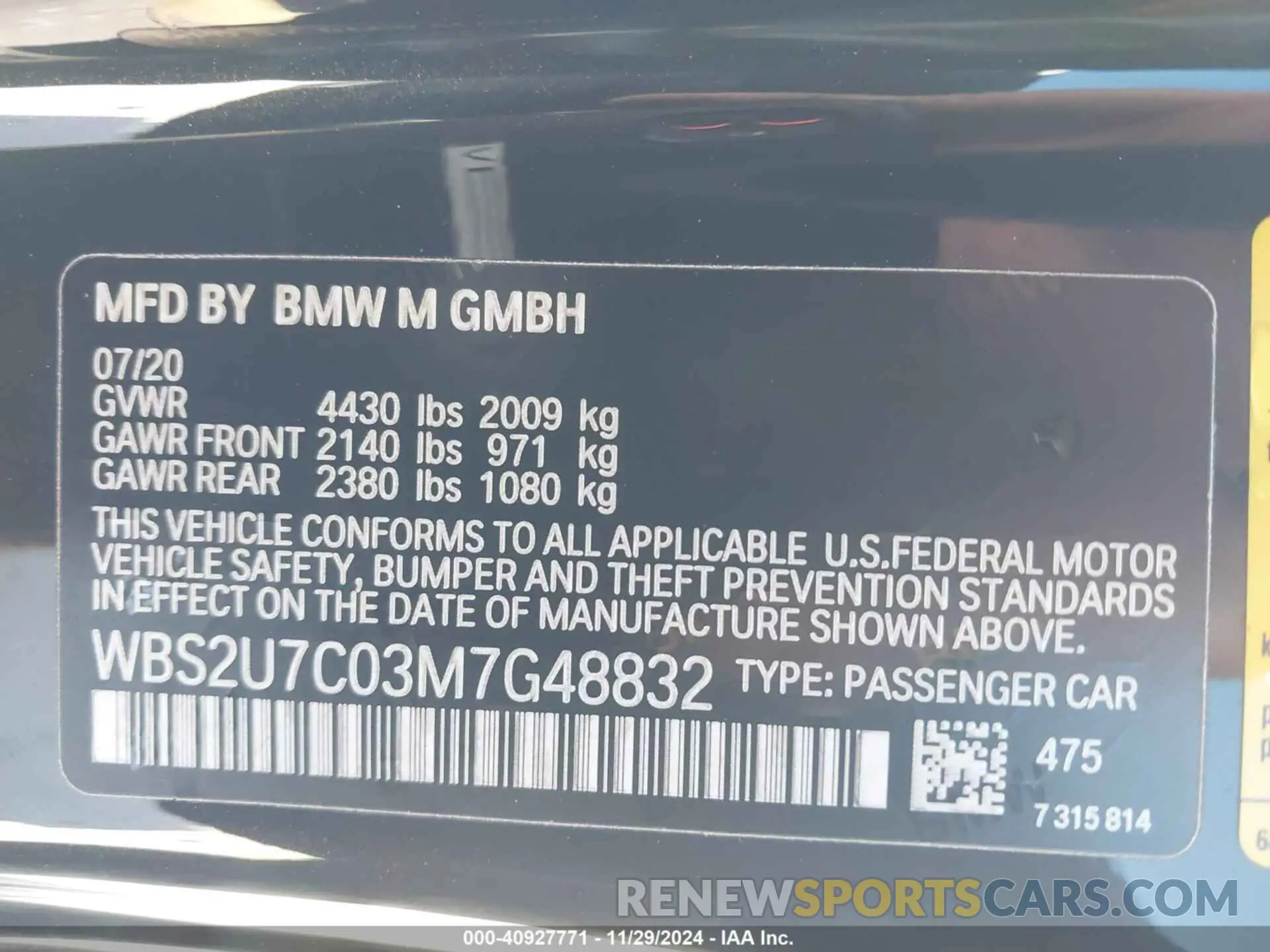 9 fotografías del automóvil dañado WBS2U7C03M7G48832 BMW M2 2021