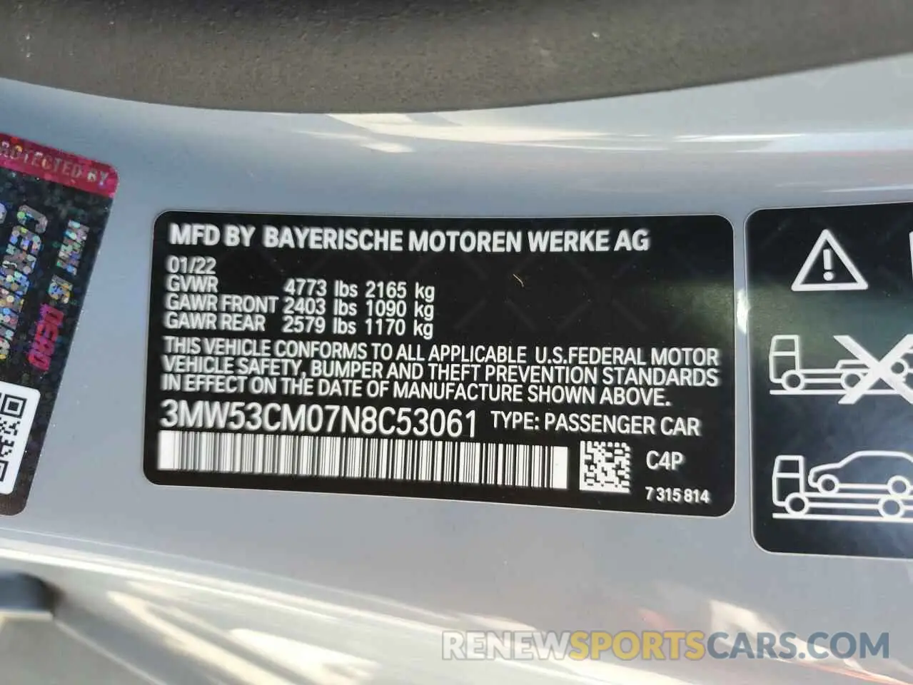 13 fotografías del automóvil dañado 3MW53CM07N8C53061 BMW M2 2022