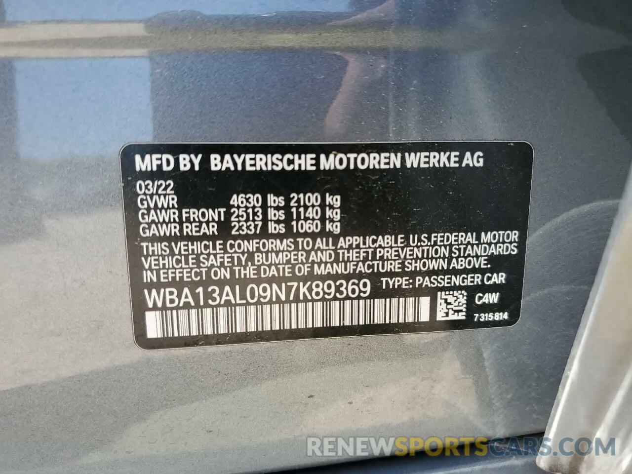 15 fotografías del automóvil dañado WBA13AL09N7K89369 BMW M2 2022