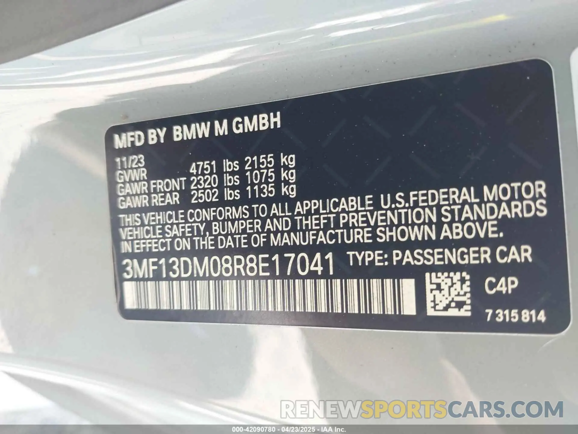 9 fotografías del automóvil dañado 3MF13DM08R8E17041 BMW M2 2024
