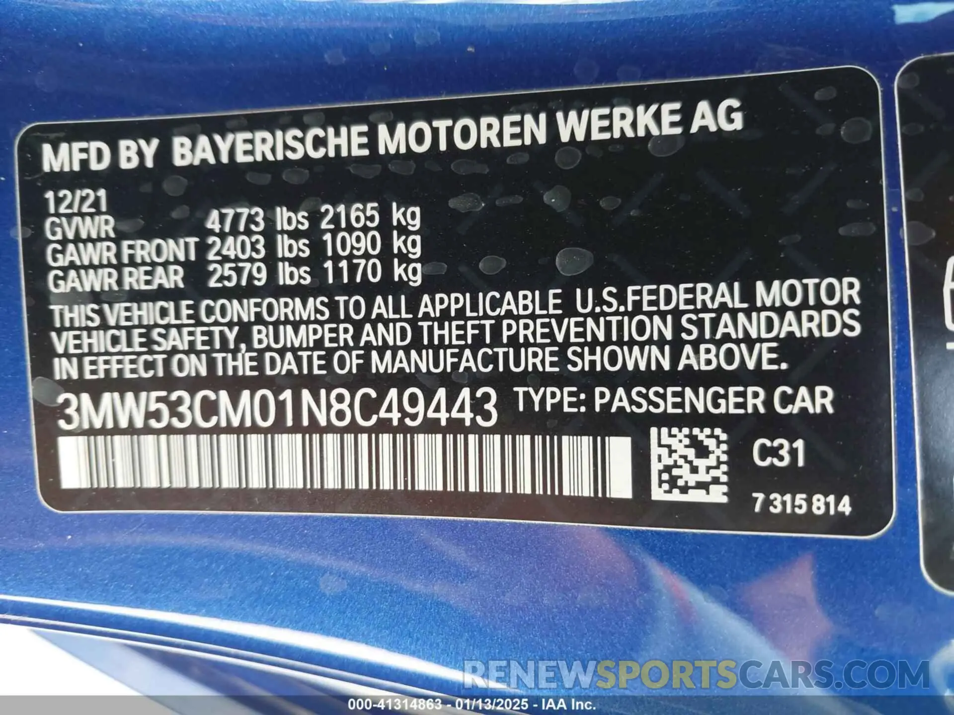 9 fotografías del automóvil dañado 3MW53CM01N8C49443 BMW M240 2022