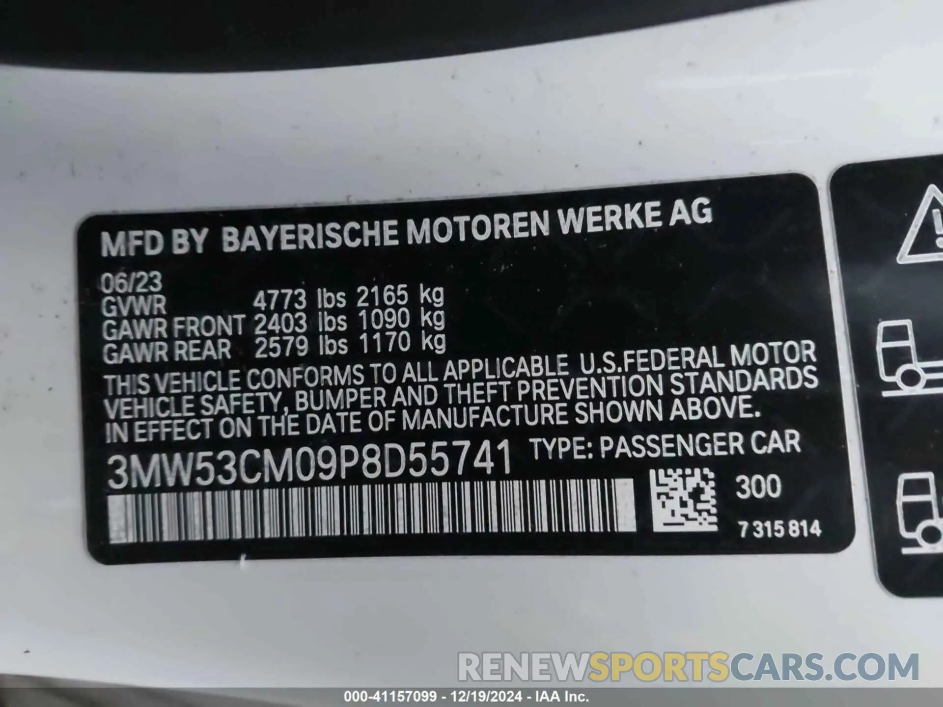 9 fotografías del automóvil dañado 3MW53CM09P8D55741 BMW M240 2023