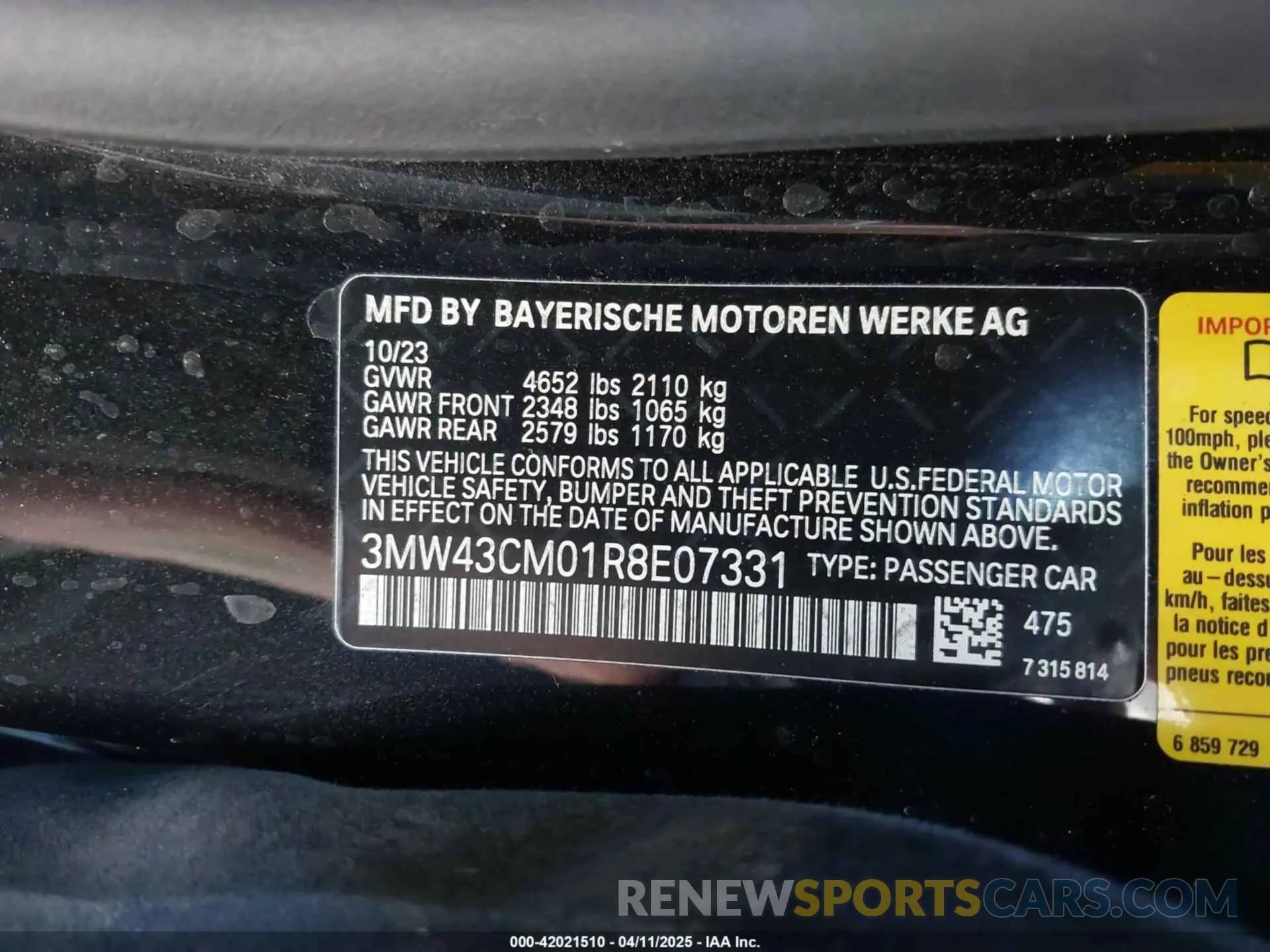 9 fotografías del automóvil dañado 3MW43CM01R8E07331 BMW M240 2024