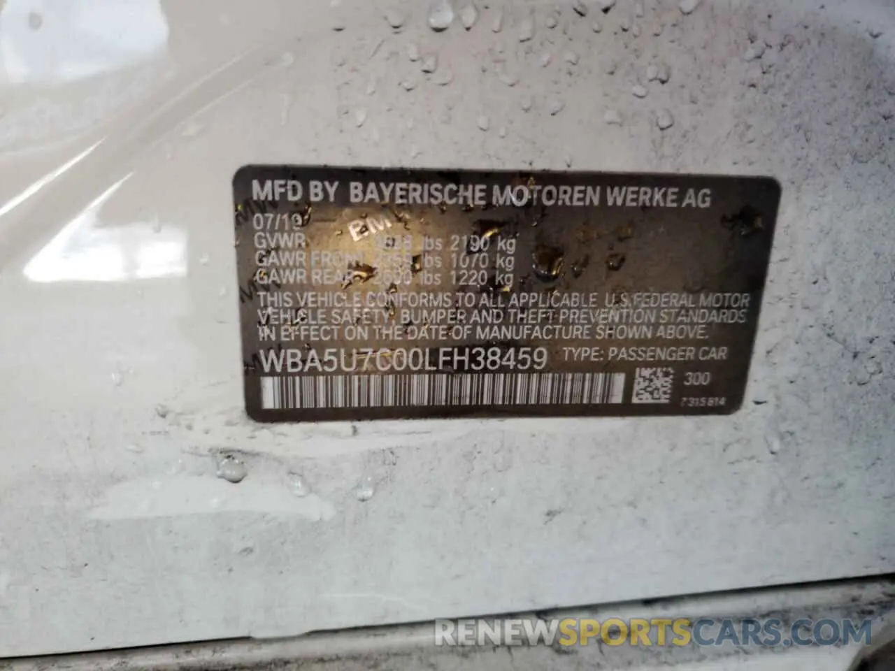 13 fotografías del automóvil dañado WBA5U7C00LFH38459 BMW M3 2020