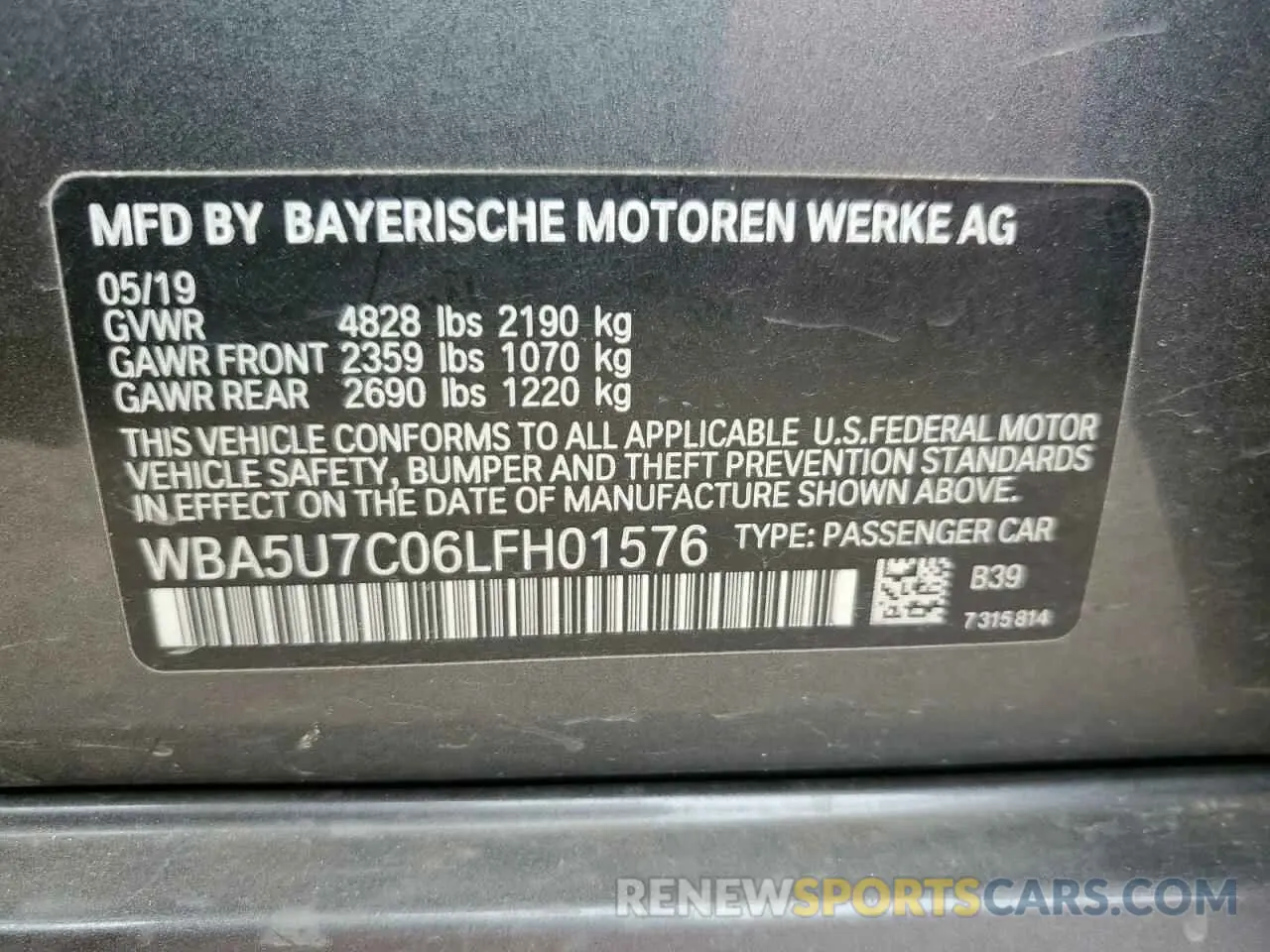 13 fotografías del automóvil dañado WBA5U7C06LFH01576 BMW M3 2020