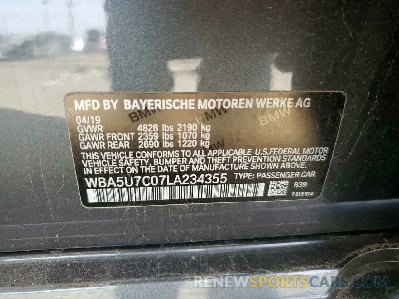 14 fotografías del automóvil dañado WBA5U7C07LA234355 BMW M3 2020