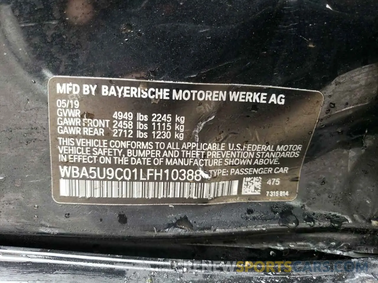 12 fotografías del automóvil dañado WBA5U9C01LFH10388 BMW M3 2020