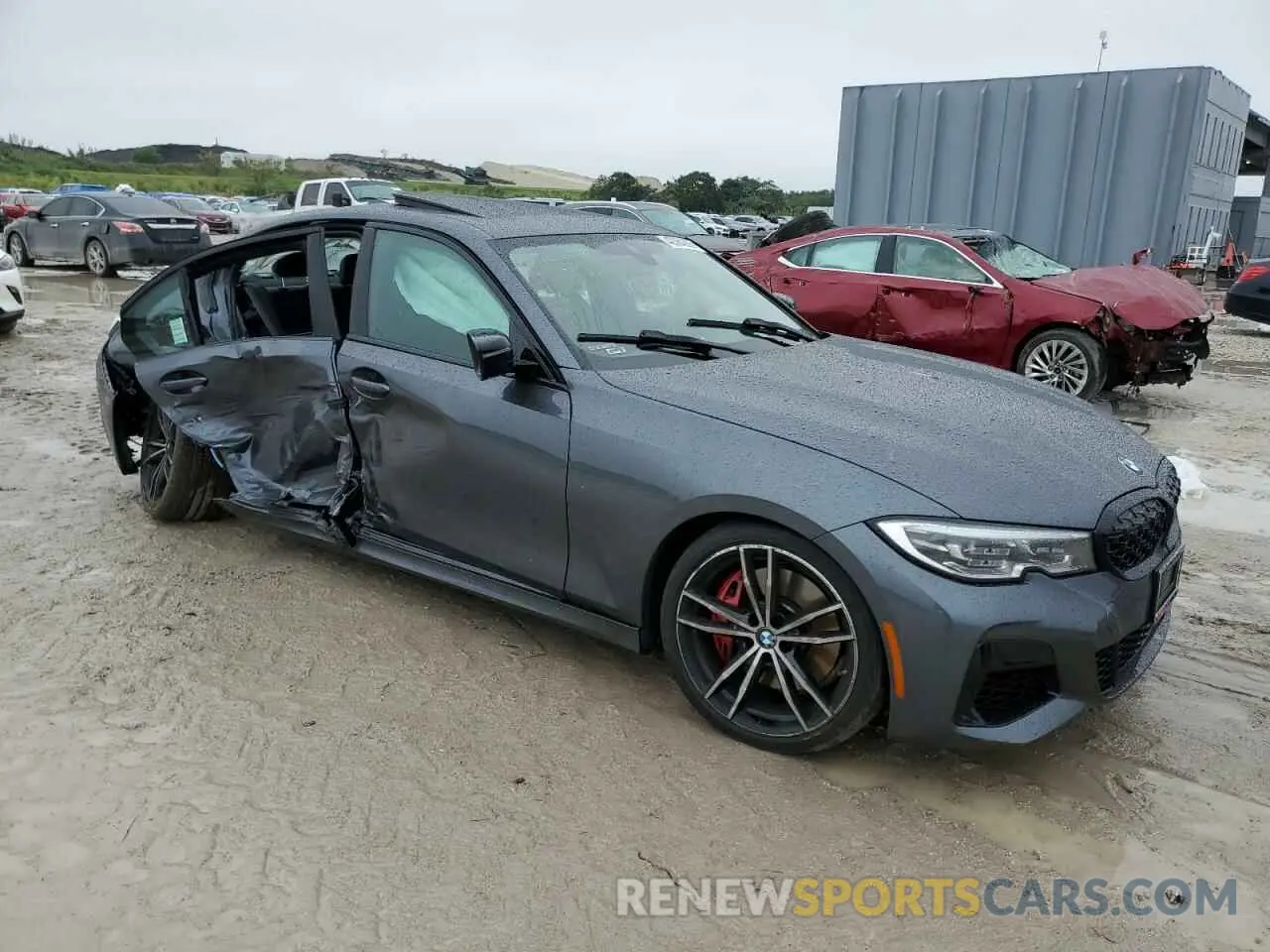4 fotografías del automóvil dañado 3MW5U7J02M8B53070 BMW M3 2021