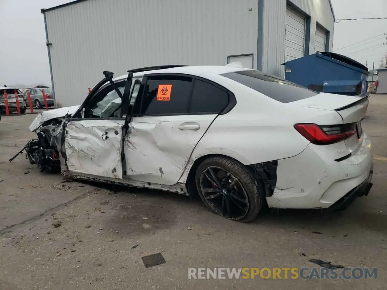 2 fotografías del automóvil dañado 3MW5U7J02M8C04549 BMW M3 2021