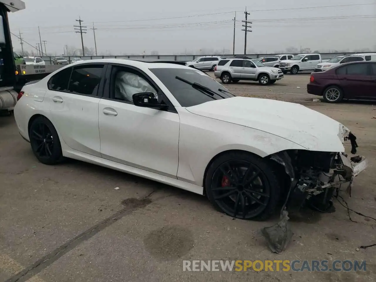 4 fotografías del automóvil dañado 3MW5U7J02M8C04549 BMW M3 2021