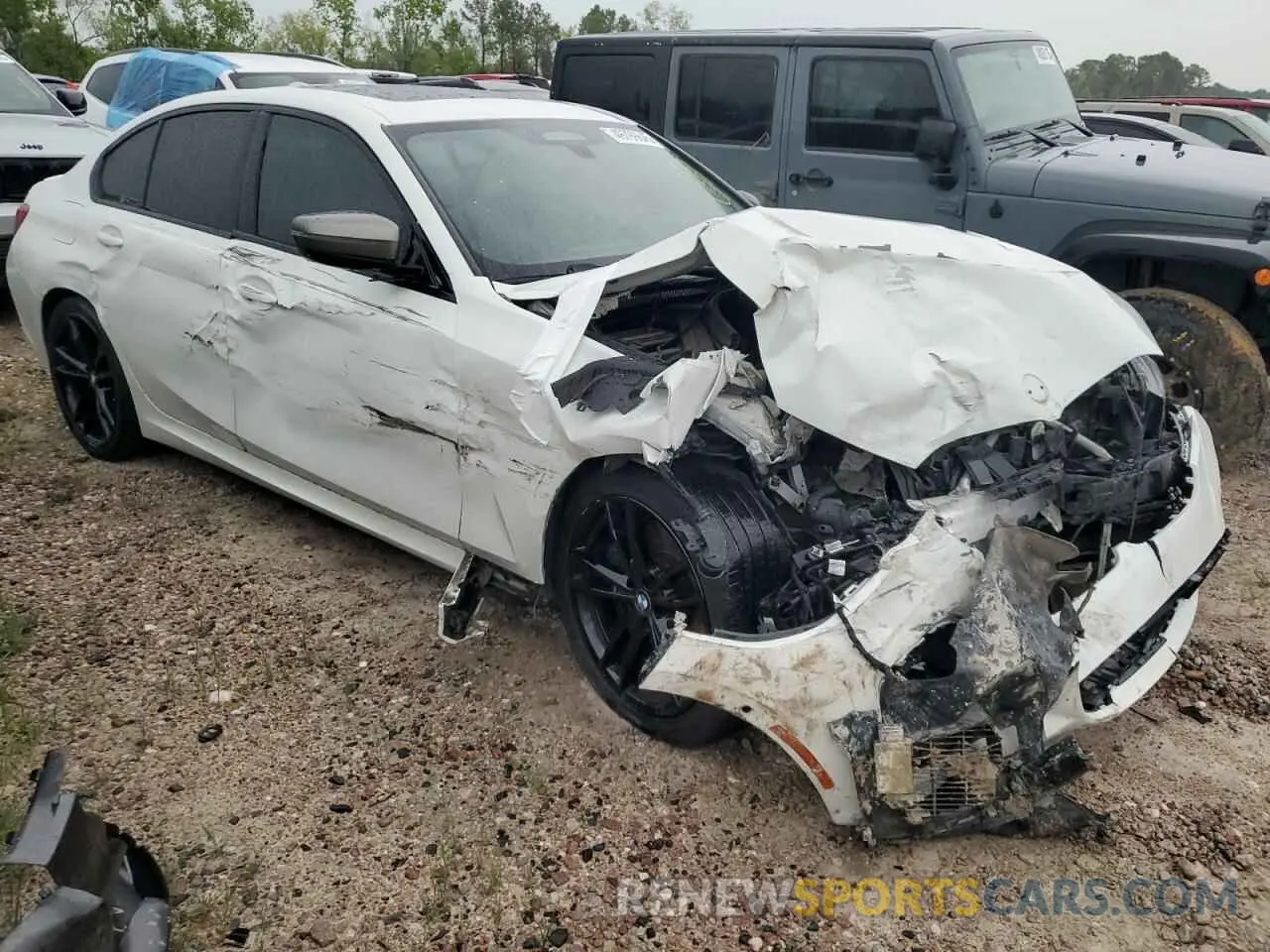 4 fotografías del automóvil dañado 3MW5U7J03M8C12479 BMW M3 2021
