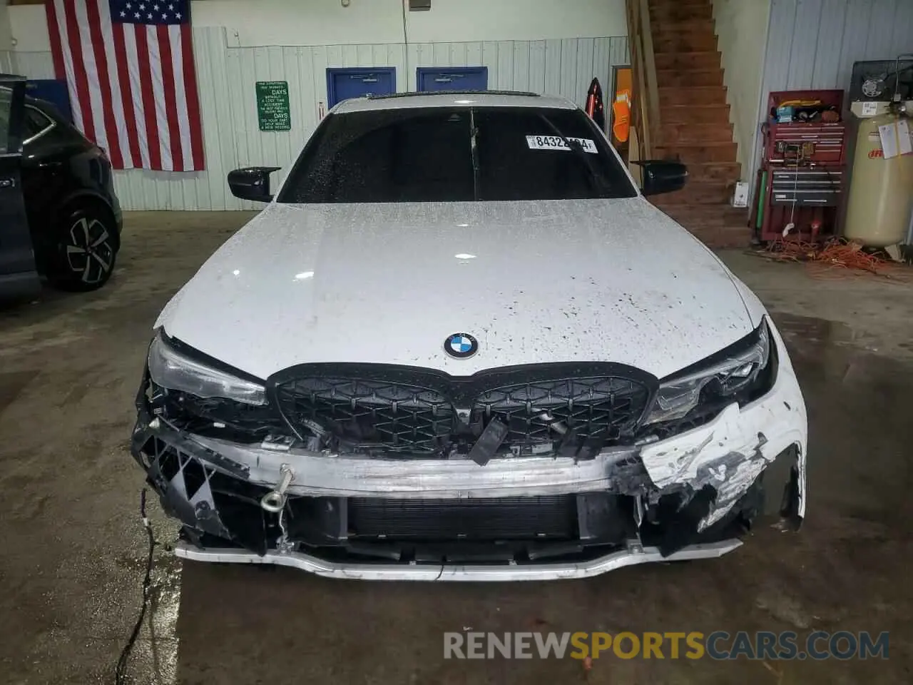 5 fotografías del automóvil dañado 3MW5U9J02M8B60533 BMW M3 2021