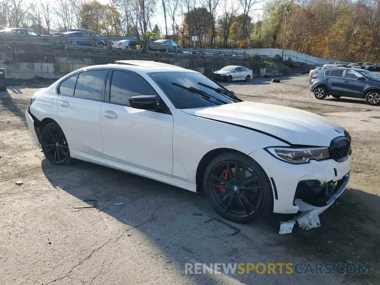 4 fotografías del automóvil dañado 3MW5U9J02M8B87523 BMW M3 2021