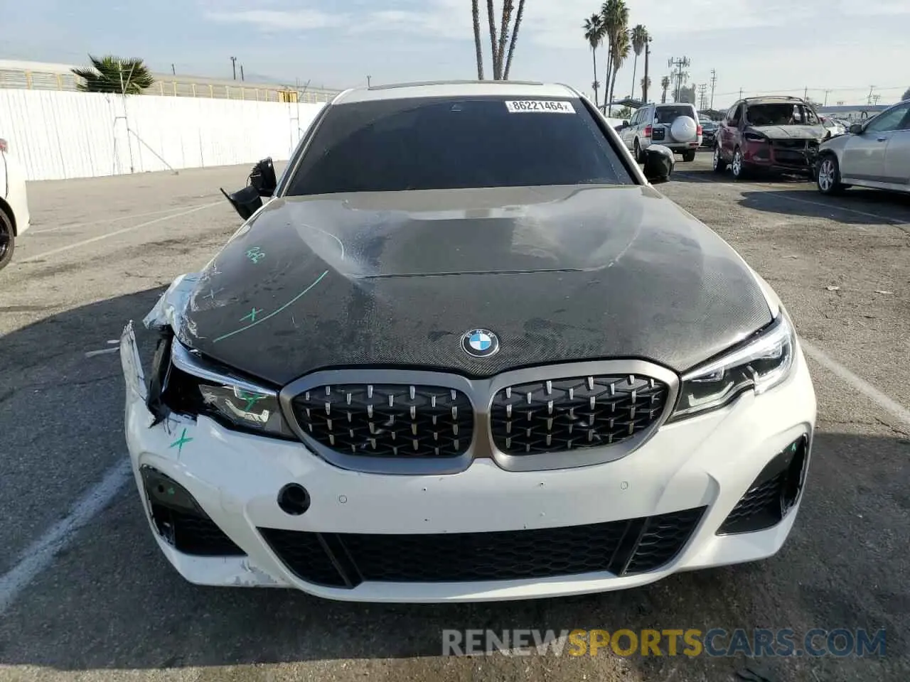 5 fotografías del automóvil dañado 3MW5U9J07M8B57210 BMW M3 2021