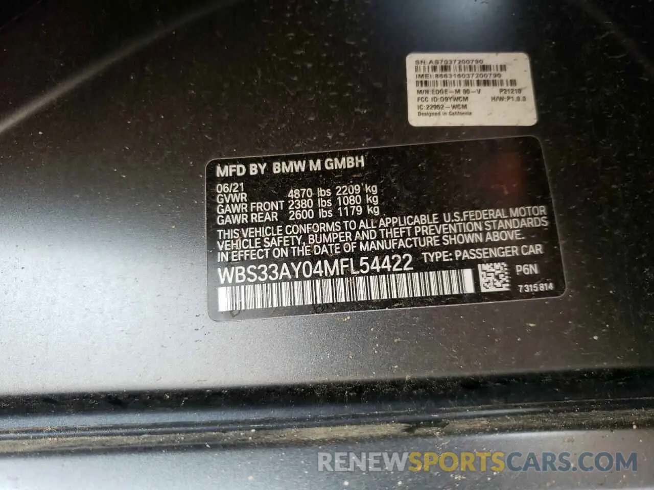 12 fotografías del automóvil dañado WBS33AY04MFL54422 BMW M3 2021