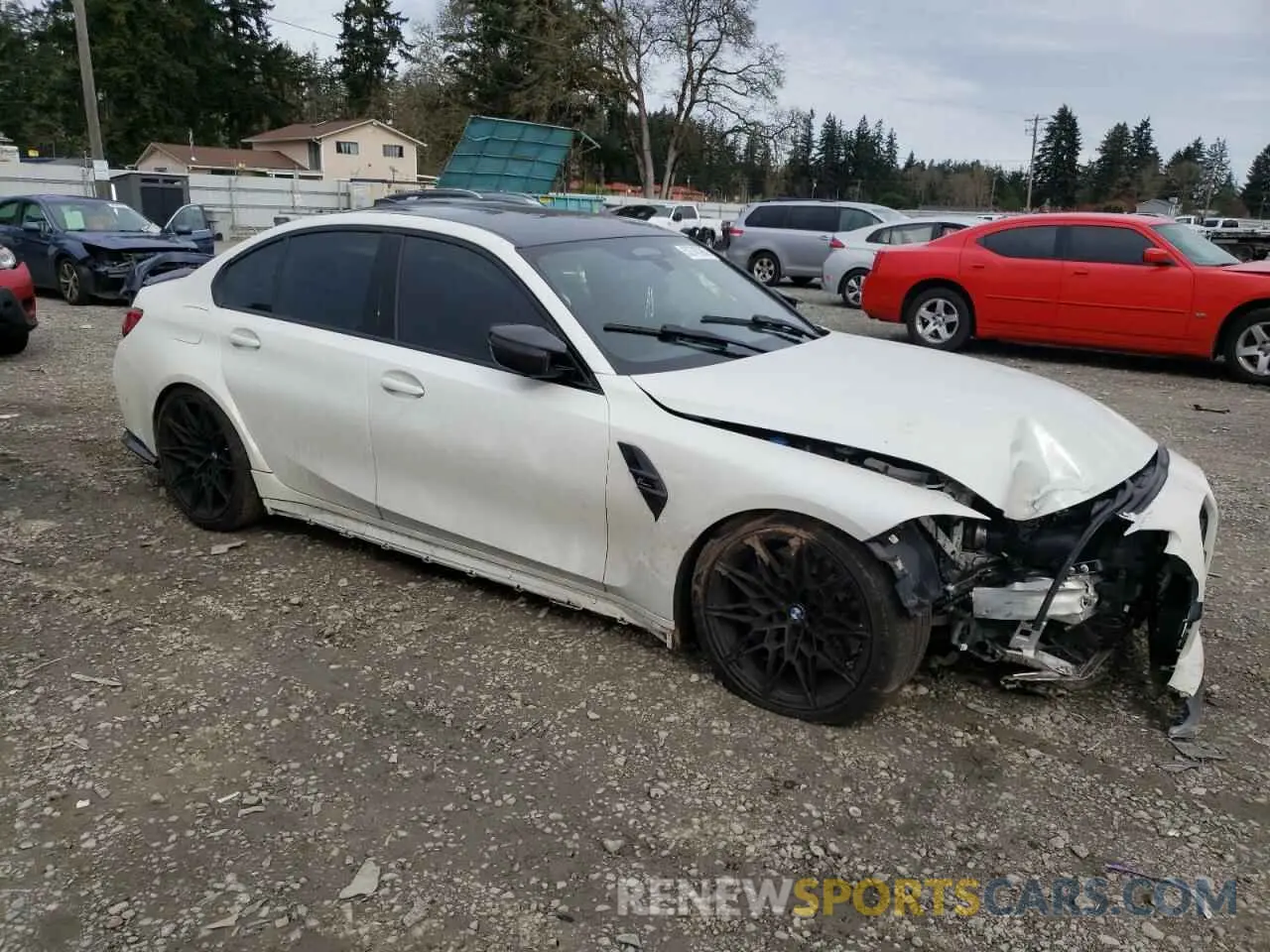 4 fotografías del automóvil dañado WBS33AY0XMFL32795 BMW M3 2021
