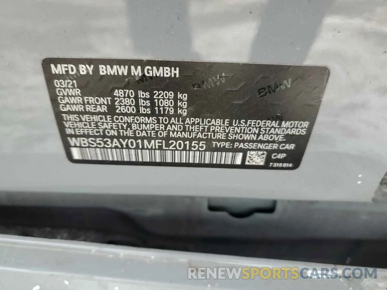 13 fotografías del automóvil dañado WBS53AY01MFL20155 BMW M3 2021