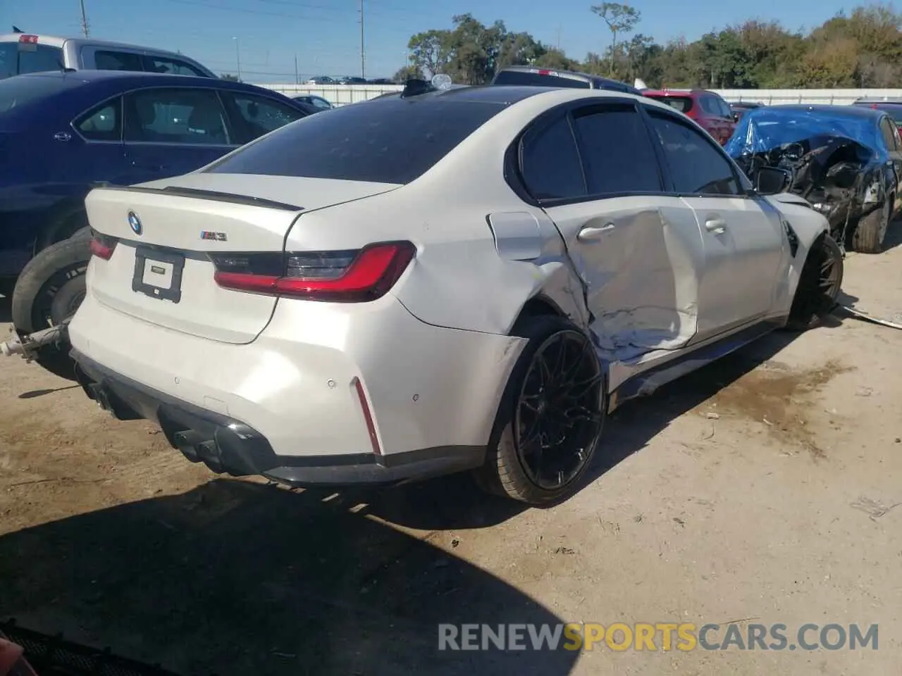 4 fotografías del automóvil dañado WBS53AY06MFL32382 BMW M3 2021
