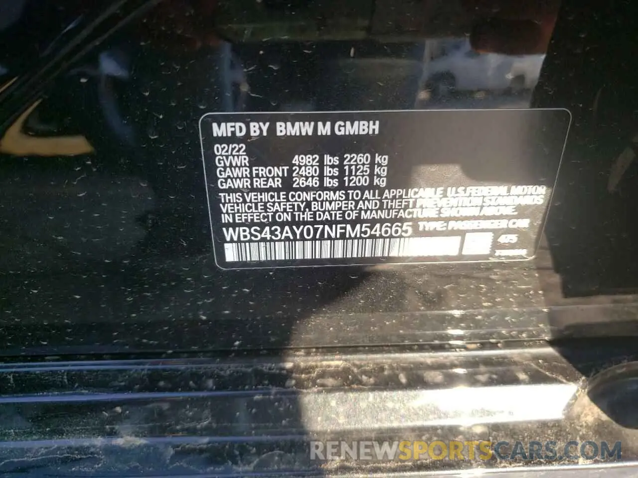 12 fotografías del automóvil dañado WBS43AY07NFM54665 BMW M3 2022