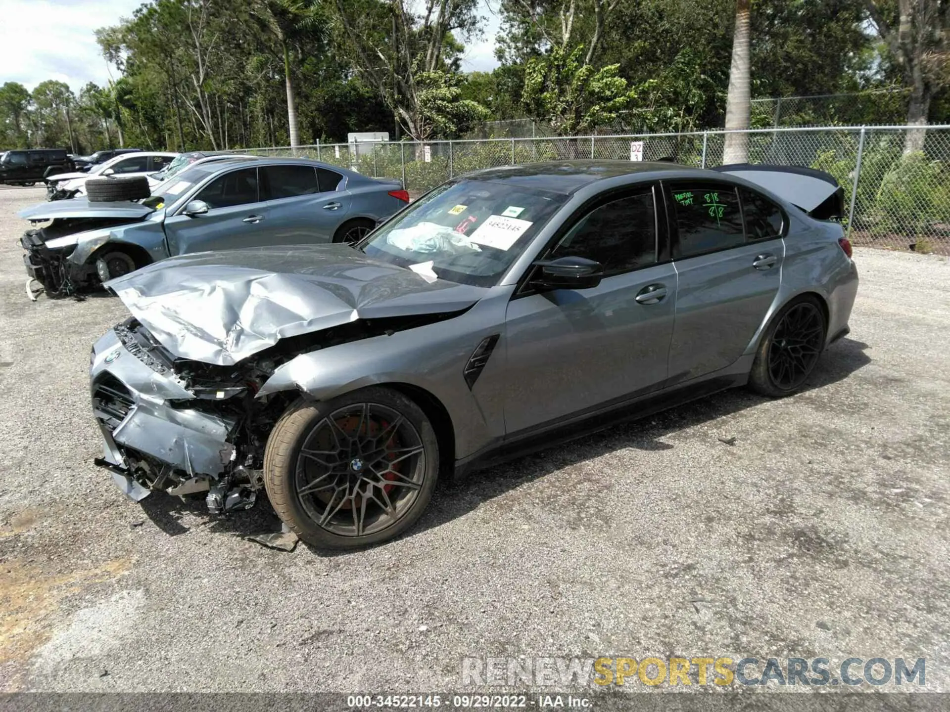 2 fotografías del automóvil dañado WBS43AY08NFM00663 BMW M3 2022