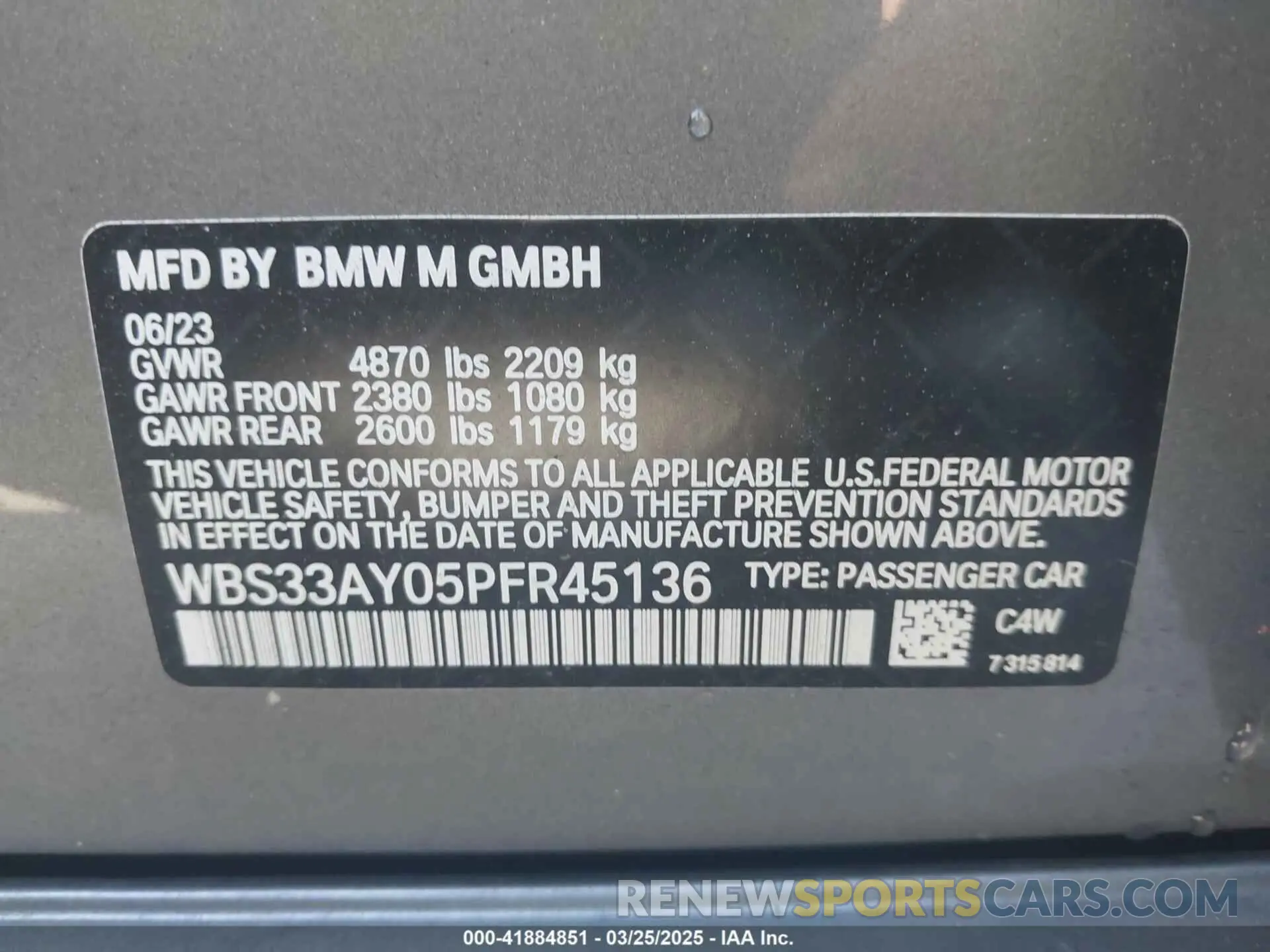 9 fotografías del automóvil dañado WBS33AY05PFR45136 BMW M3 2023