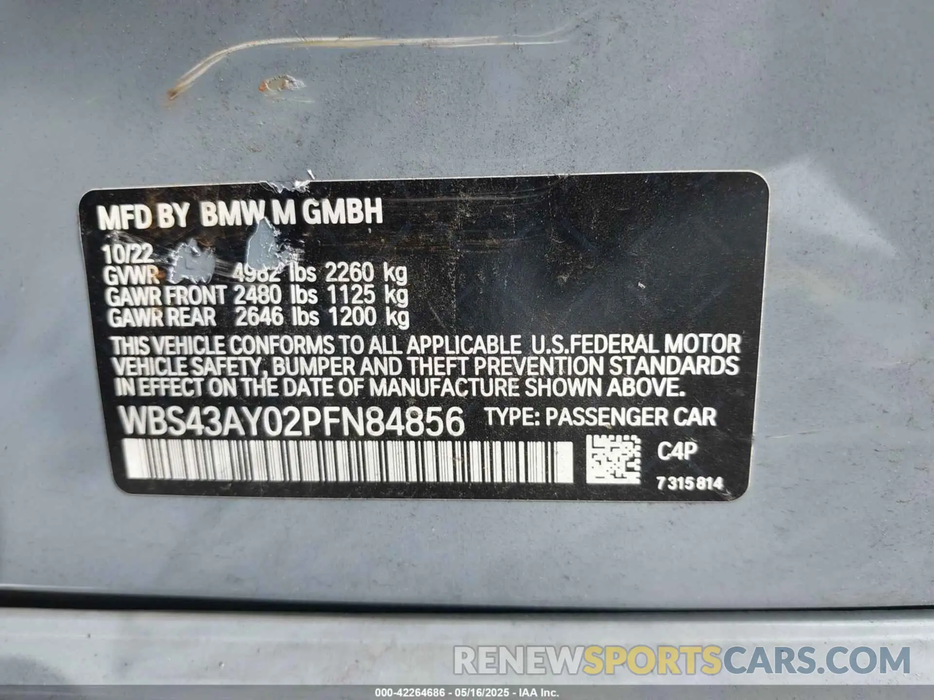 9 fotografías del automóvil dañado WBS43AY02PFN84856 BMW M3 2023