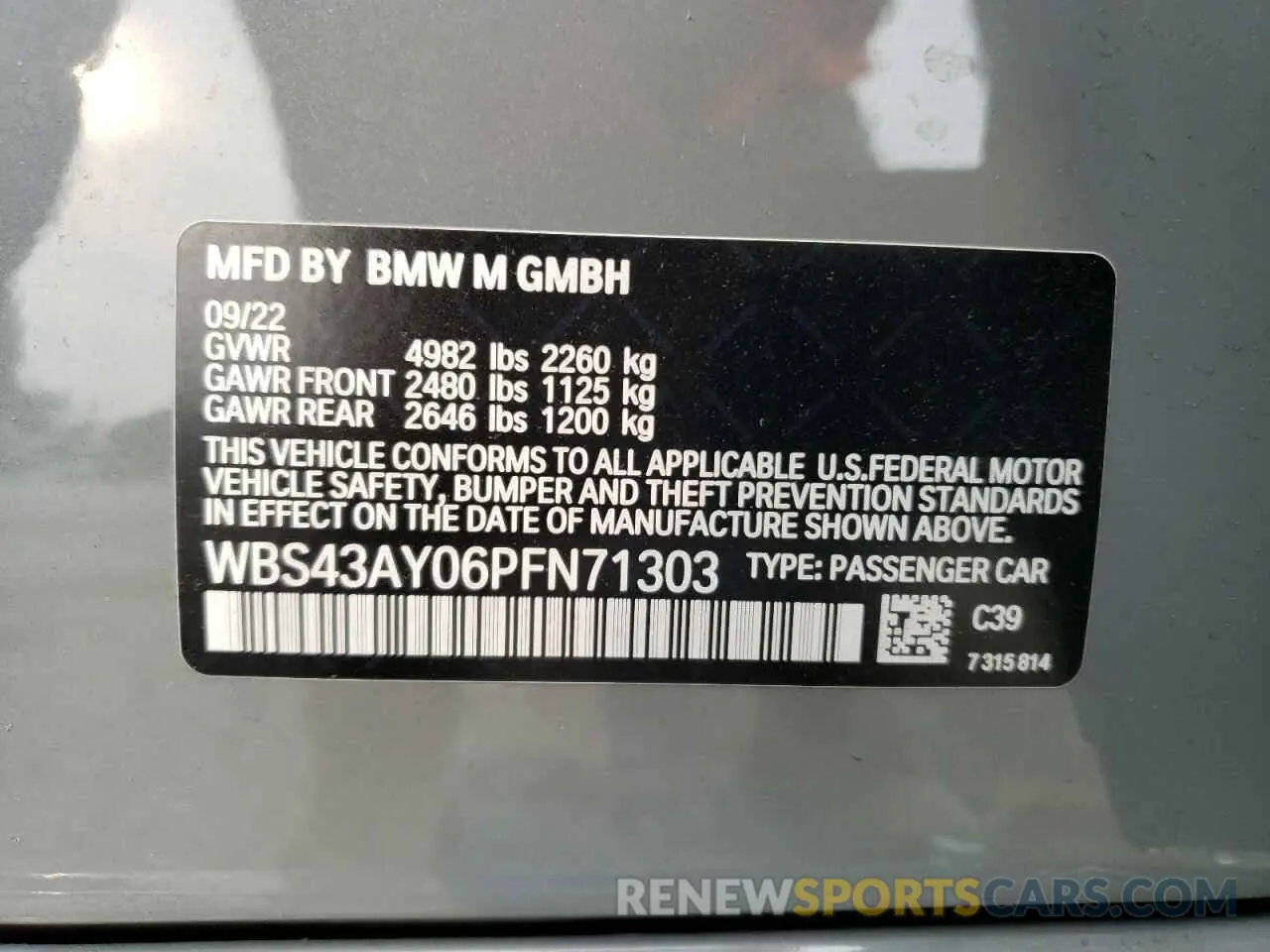13 fotografías del automóvil dañado WBS43AY06PFN71303 BMW M3 2023