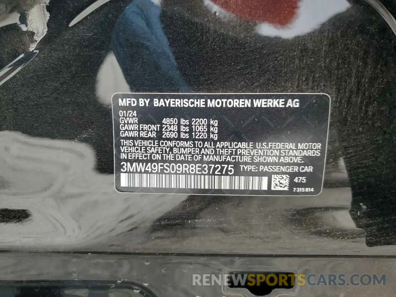 12 fotografías del automóvil dañado 3MW49FS09R8E37275 BMW M3 2024