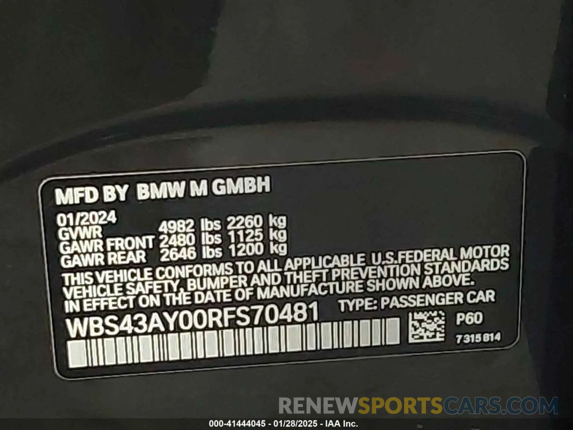 9 fotografías del automóvil dañado WBS43AY00RFS70481 BMW M3 2024