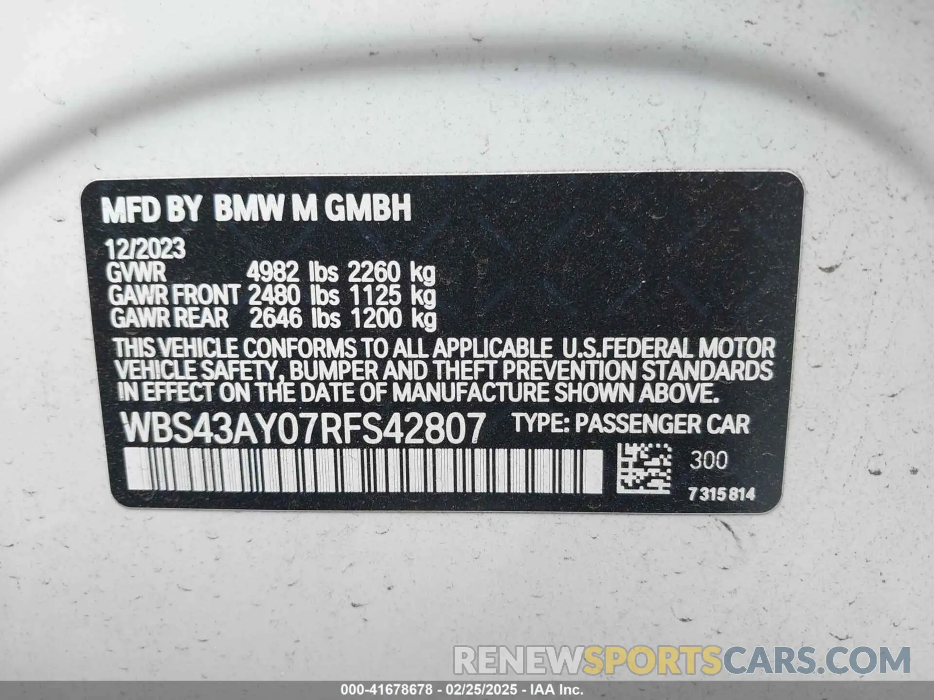 9 fotografías del automóvil dañado WBS43AY07RFS42807 BMW M3 2024