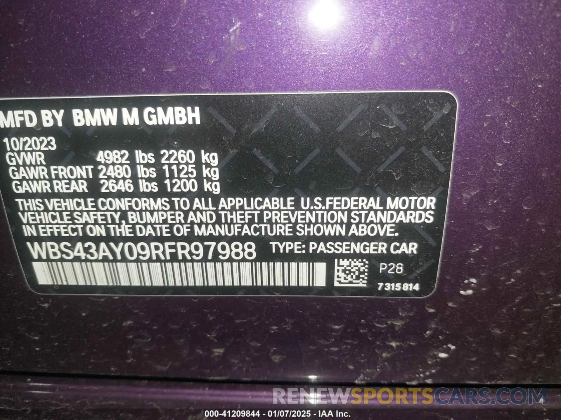 9 fotografías del automóvil dañado WBS43AY09RFR97988 BMW M3 2024