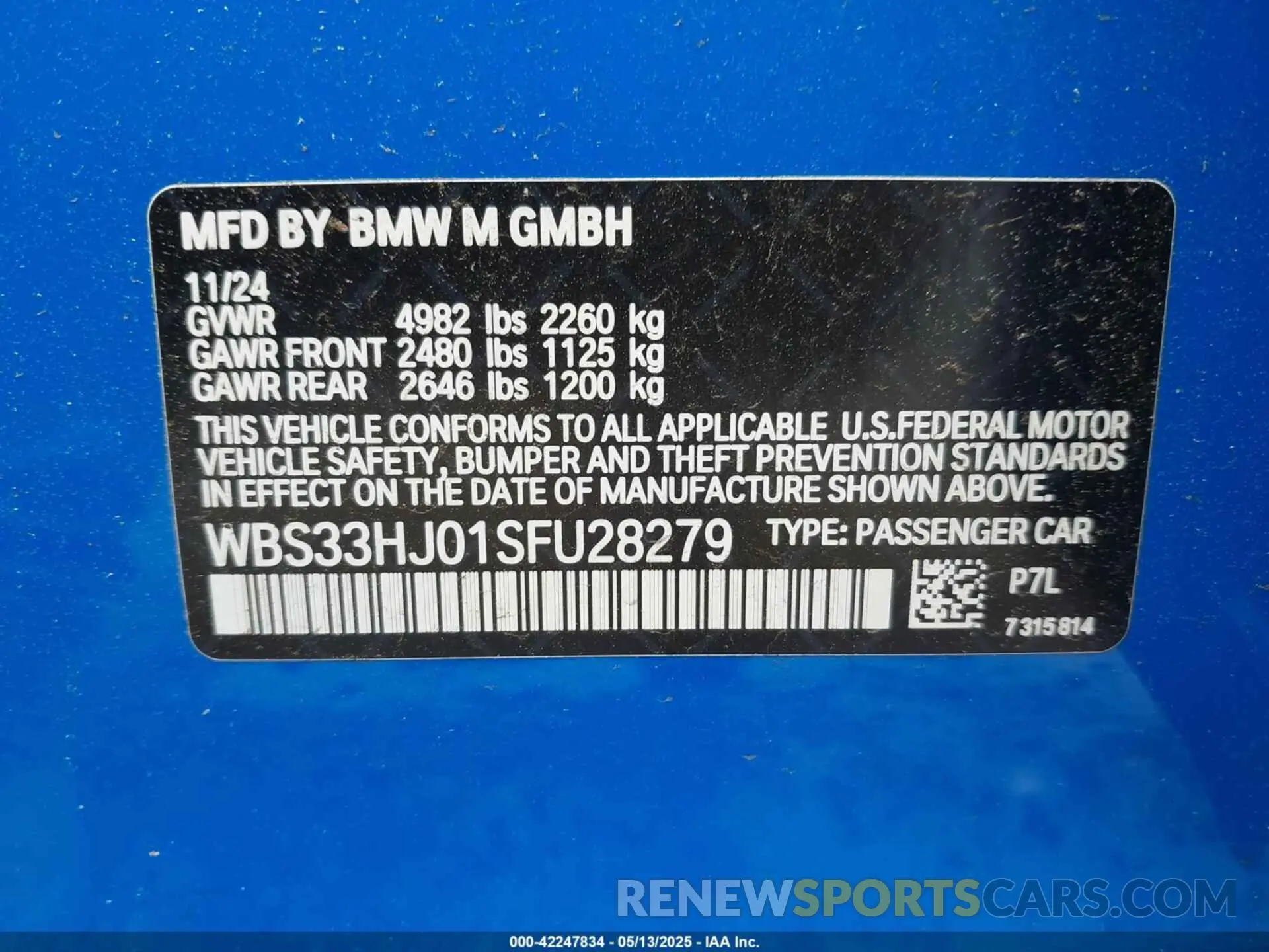 9 fotografías del automóvil dañado WBS33HJ01SFU28279 BMW M3 2025