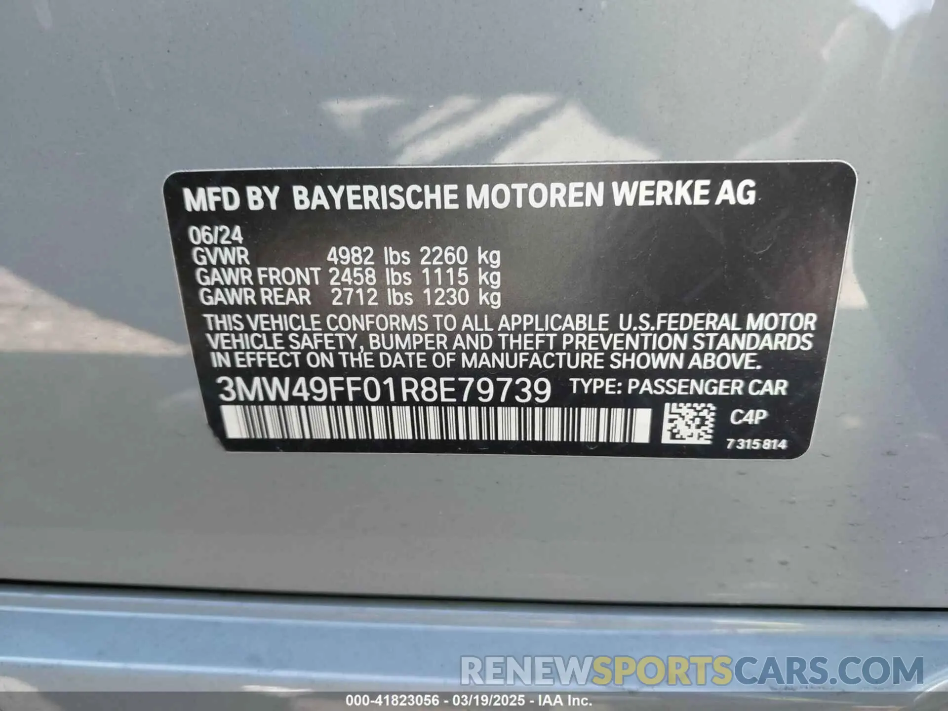 9 fotografías del automóvil dañado 3MW49FF01R8E79739 BMW M340I 2024