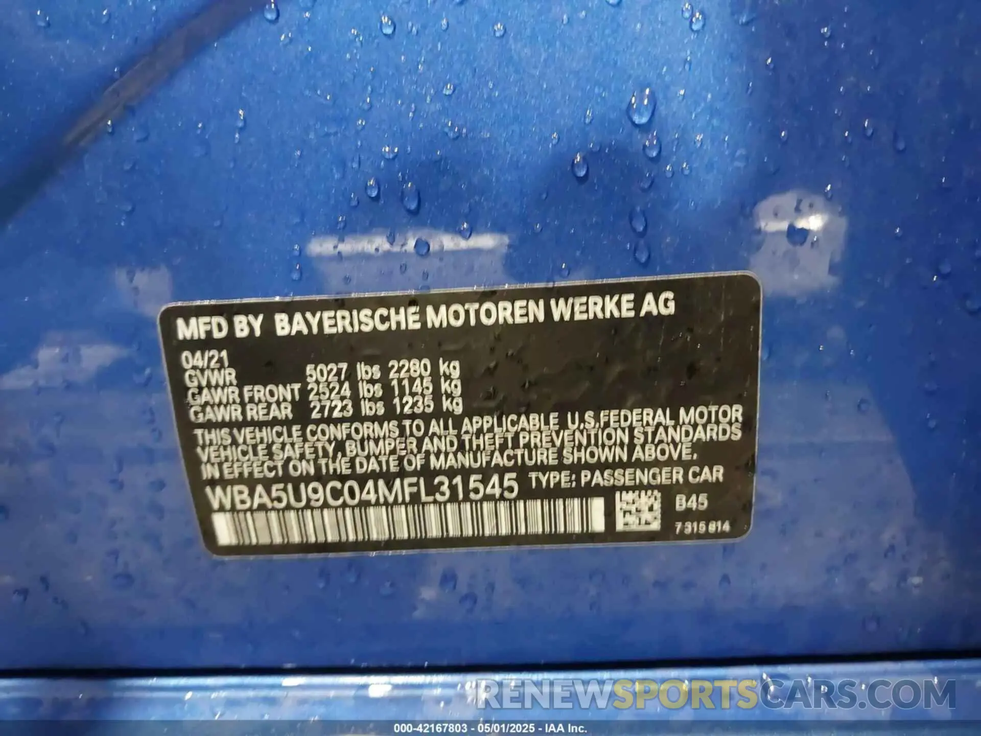 9 fotografías del automóvil dañado WBA5U9C04MFL31545 BMW M340XI 2021